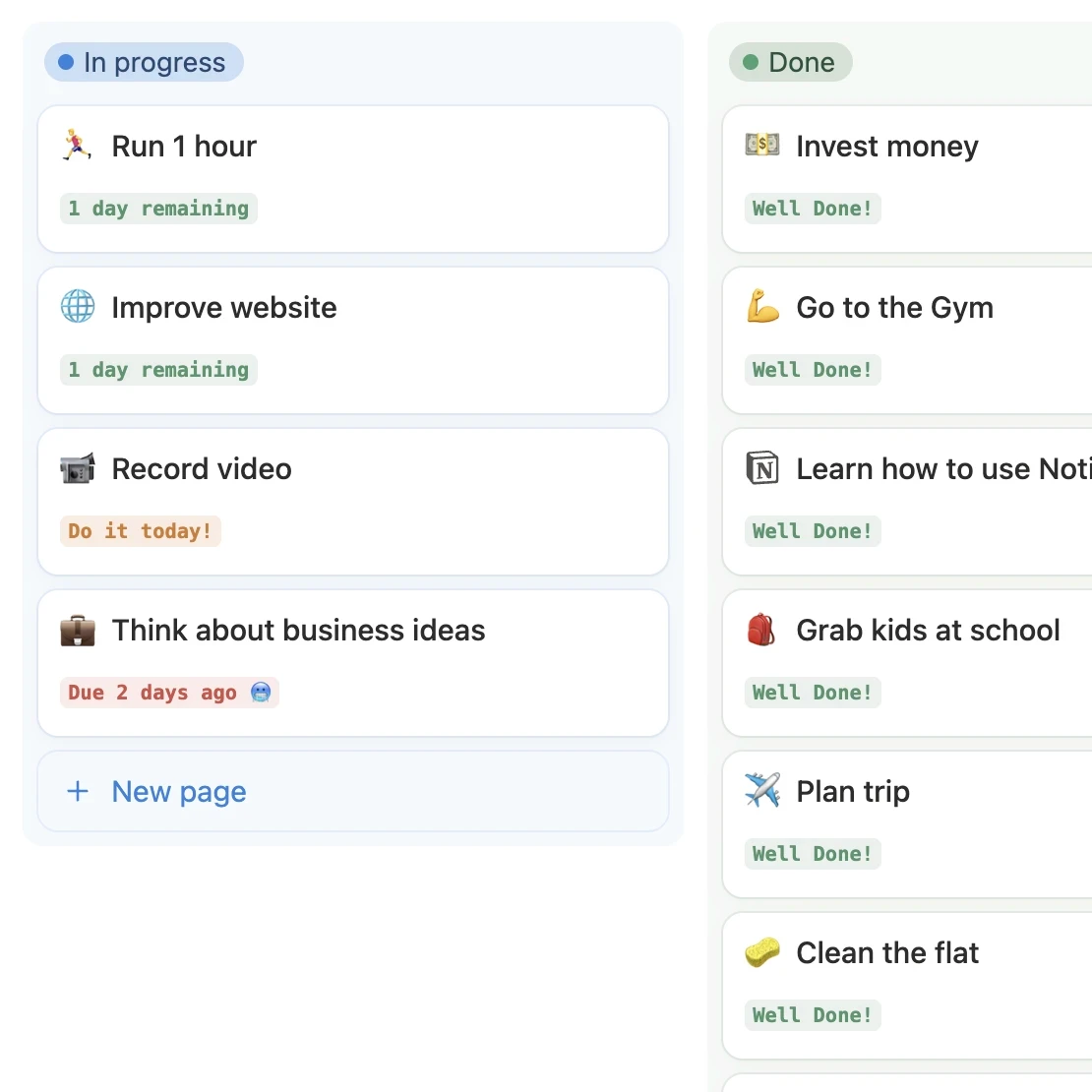 Life Planner Notion template - organized to-do list with deadlines, task priorities, and progress tracking for productivity