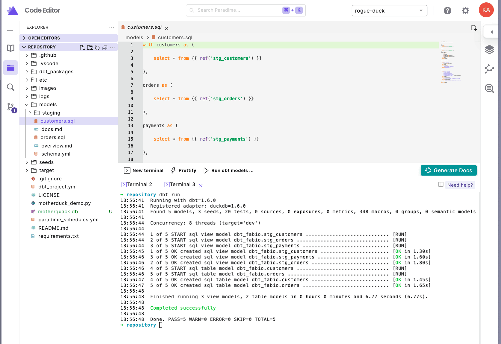 dbt-duckdb - build and run dbt™ models | Analytics Engineering using dbt™