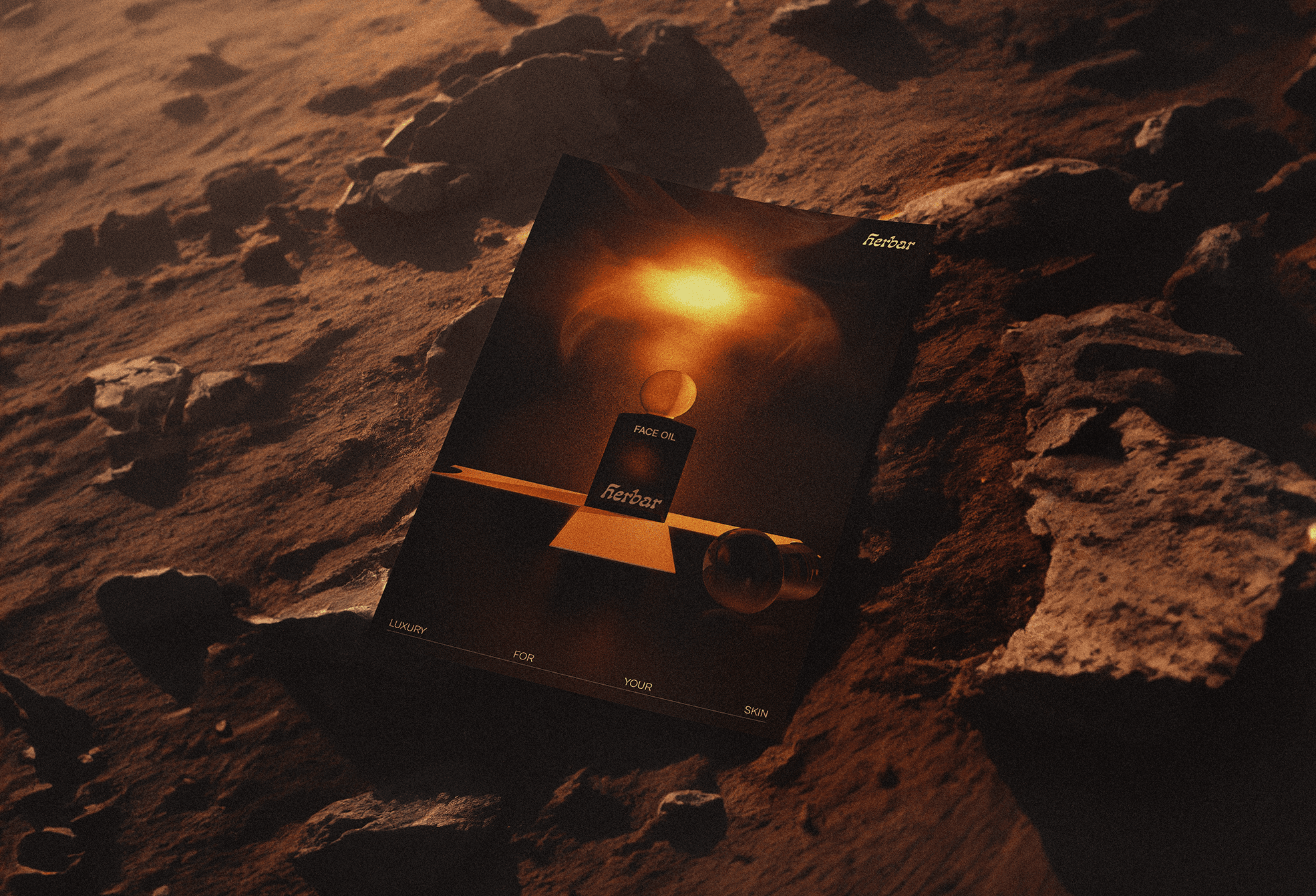 Affiche du projet Herbar, direction artistique et design graphique pour un produit cosmétique.