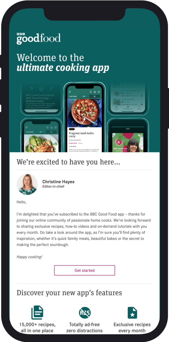 BBC Good Food - onboarding email - welcome