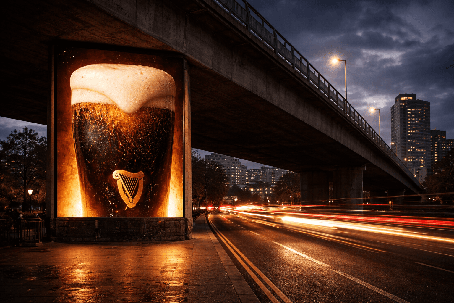 Motorway side Guinness Advert