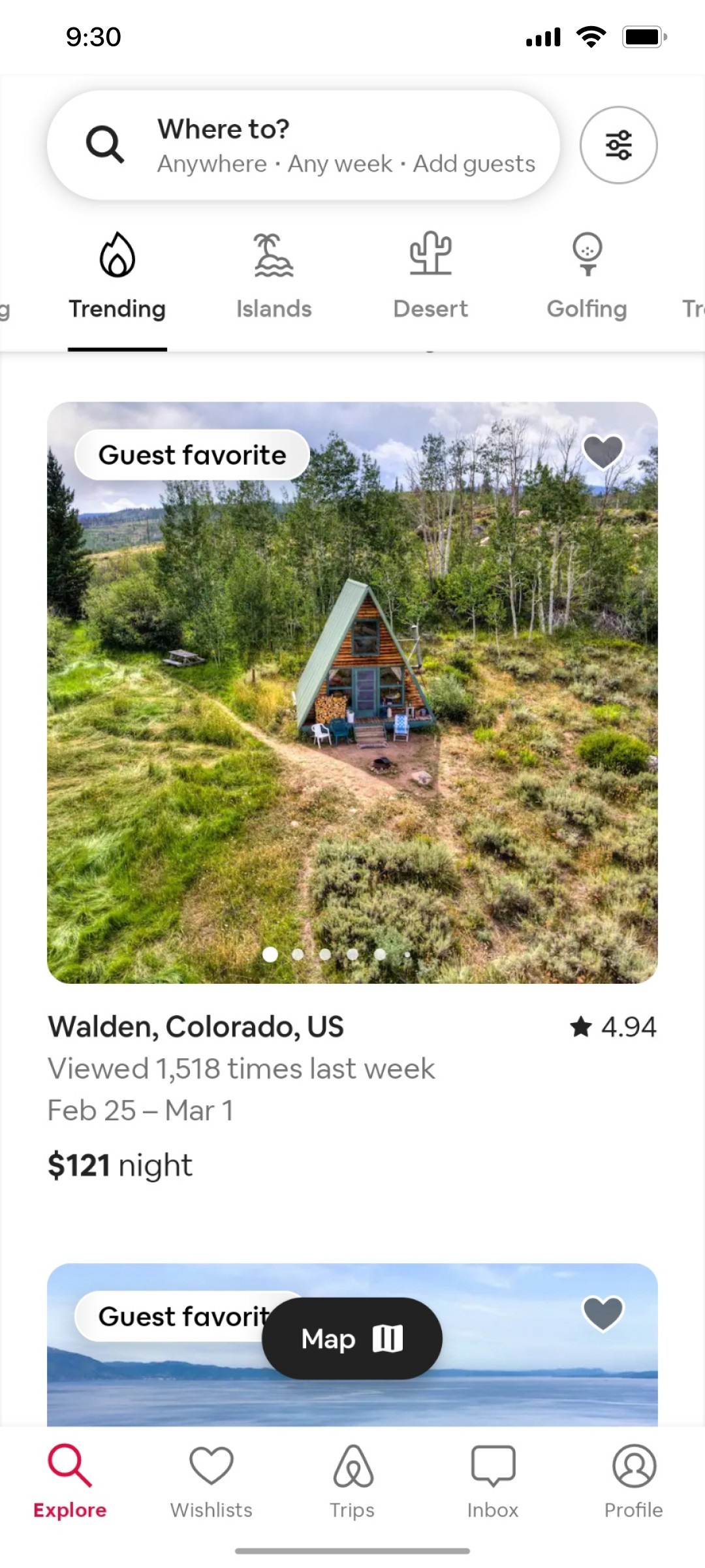 Airbnb Trending Rent House Screen
