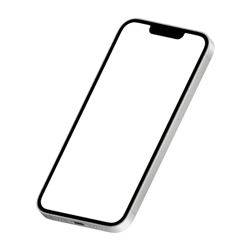 White iPhone 16e mockup upper left view