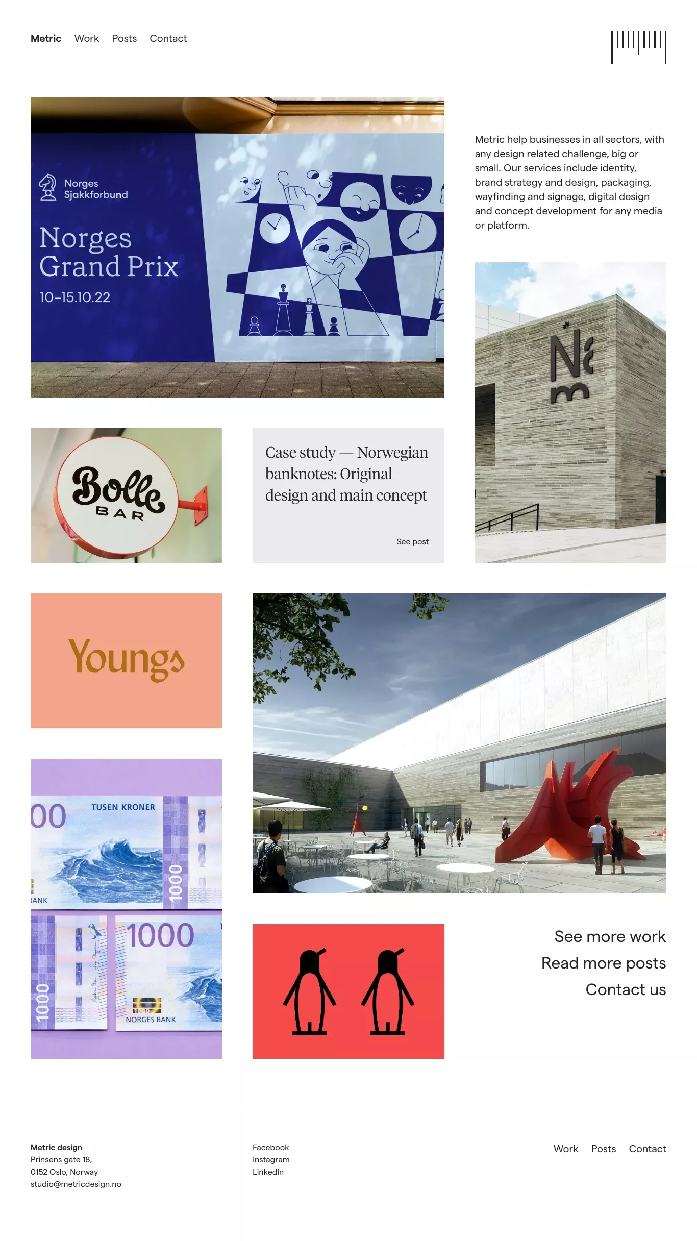Metric portfolio page screenshot showcasing Design and Tech design