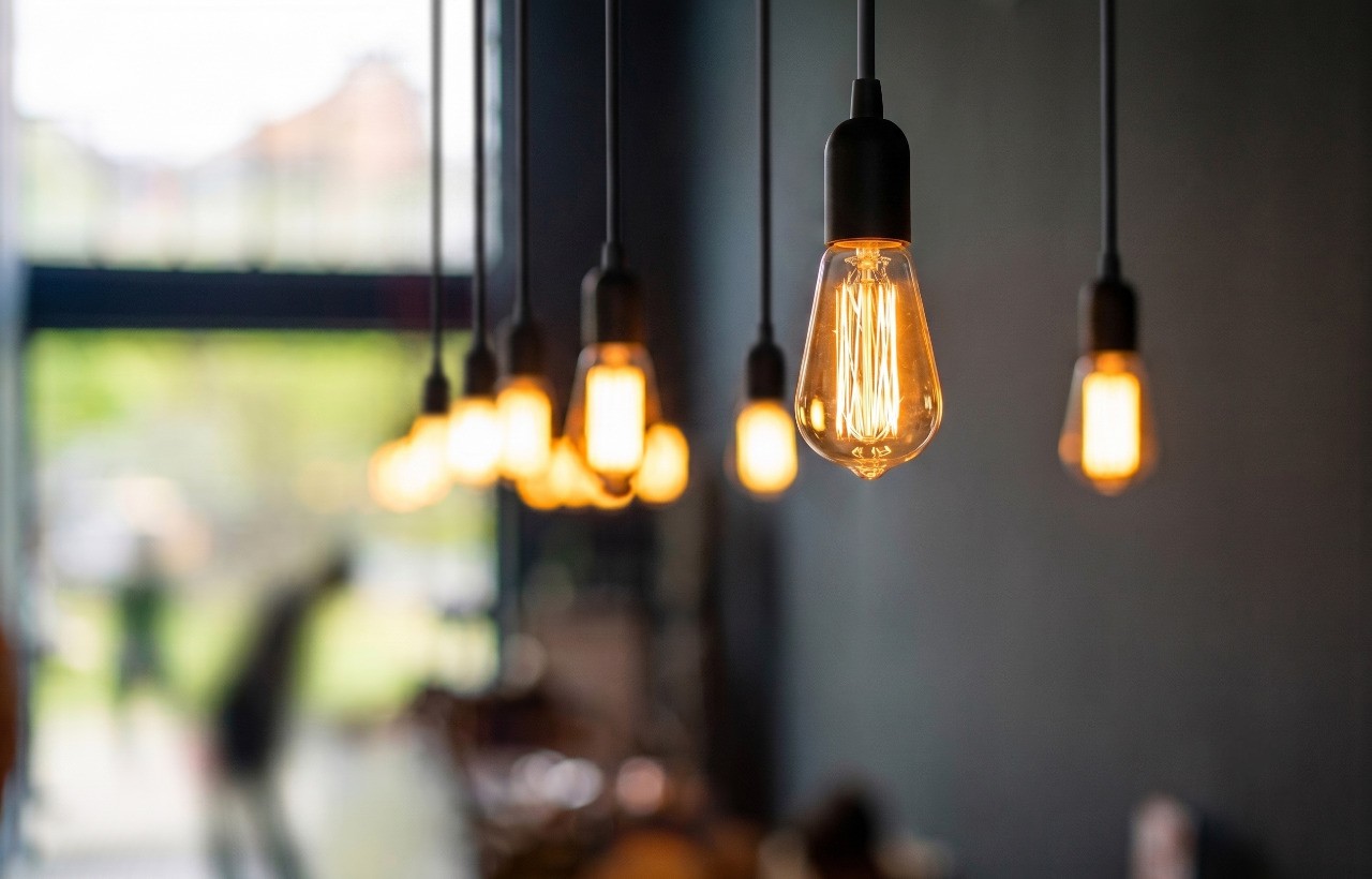 Installed home lighting.