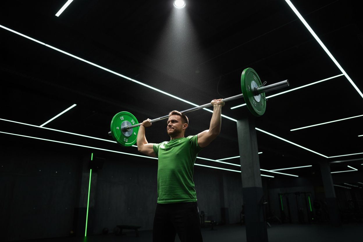 A beginner doing an upper body workout in the gym