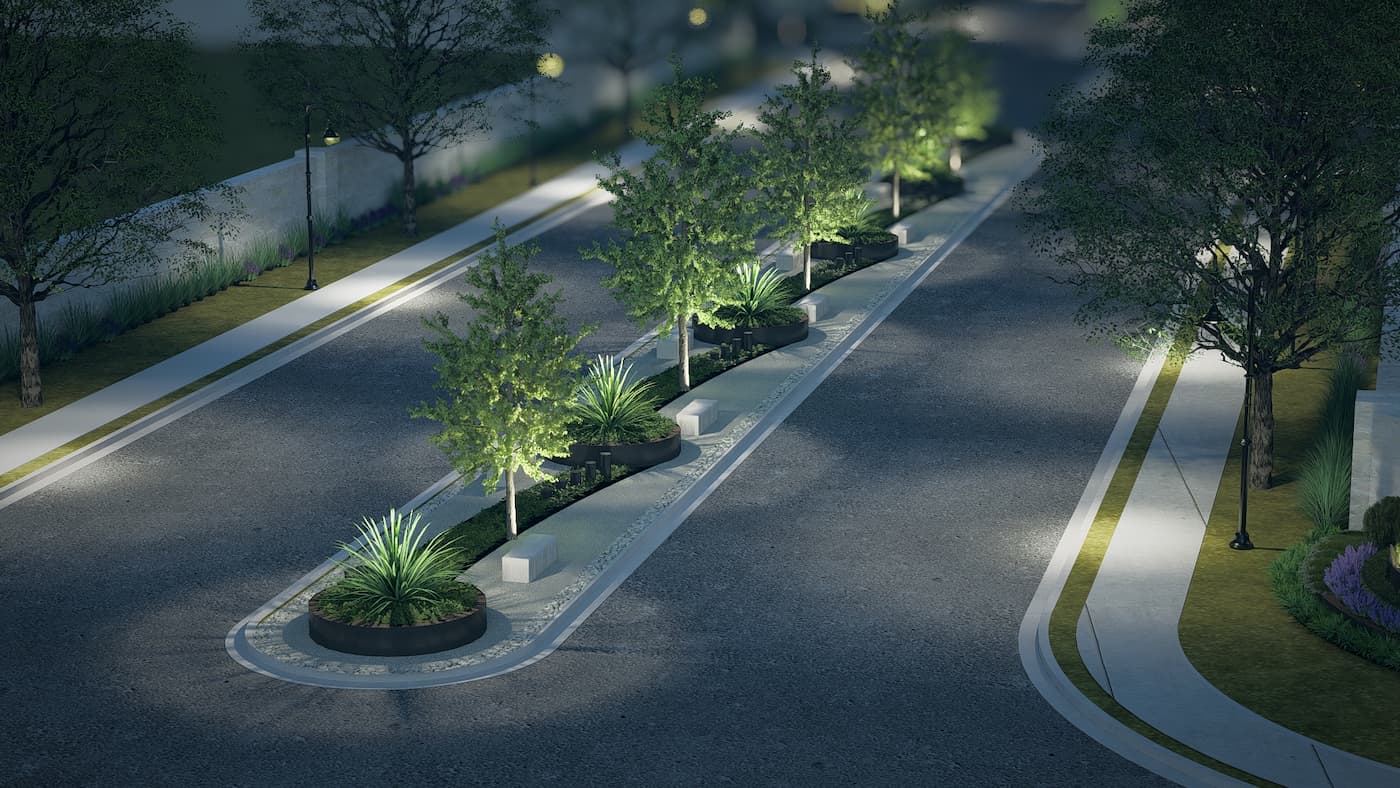 Community streetscape lighting design