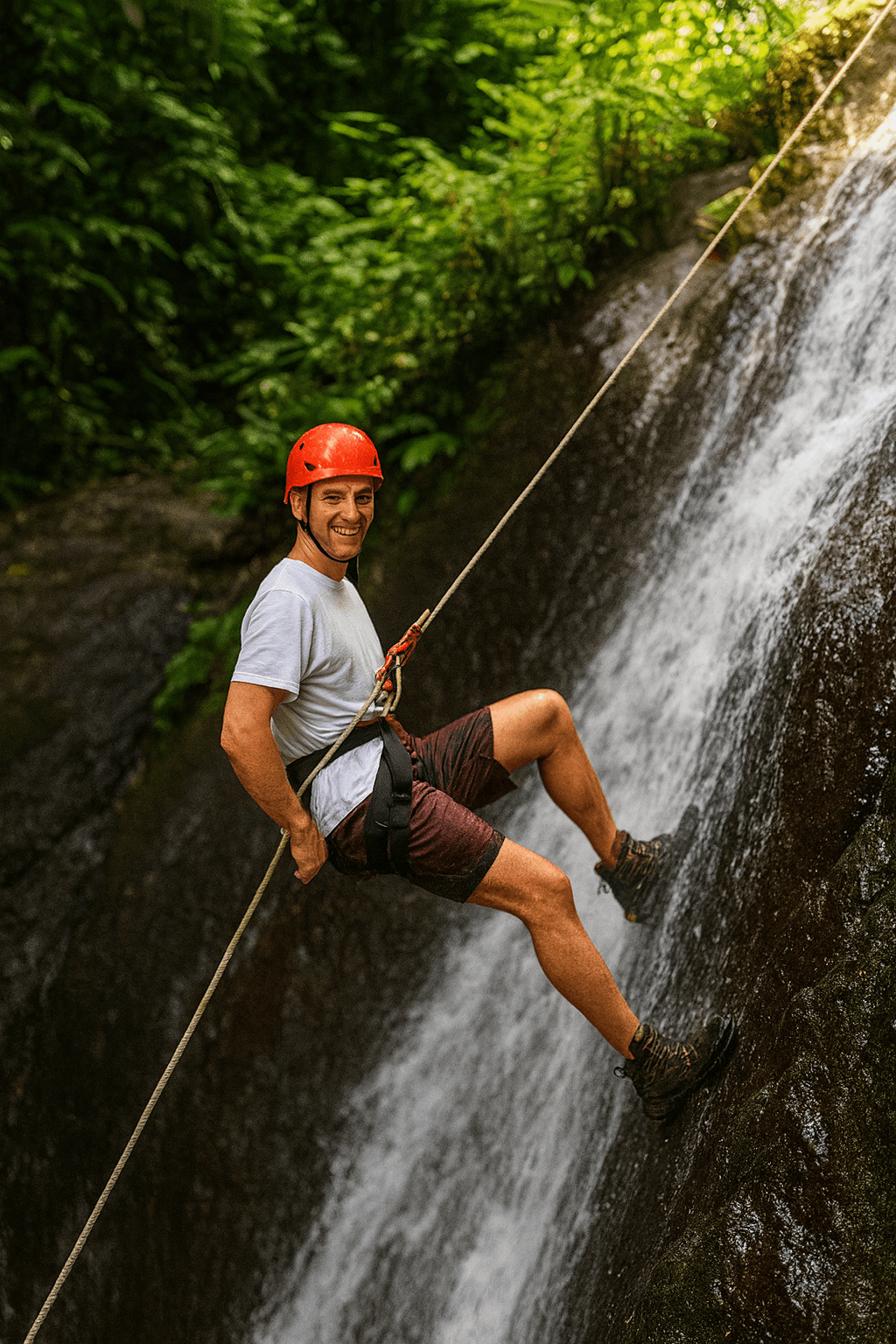 Rocky cave wall and rappelling Dominical Costa Rica