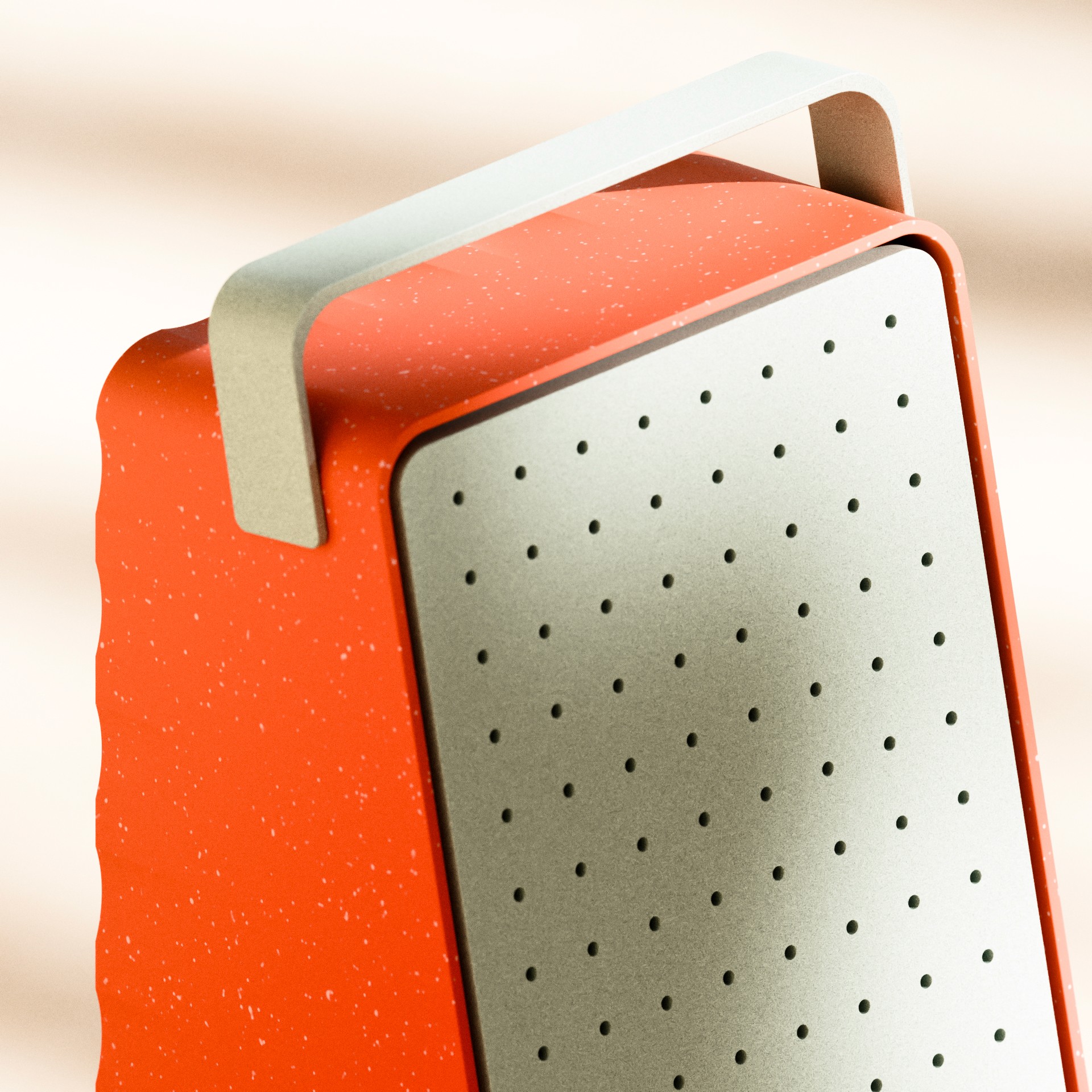 Angled Cooling - where the form is crafted to focus on cooling the temple and neck of the users