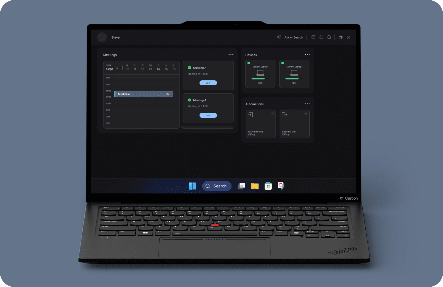 a black cellphone with a white letter on it