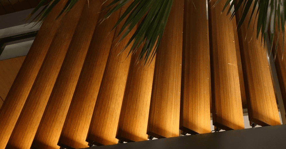 Aluminium louvre fins on a building facade