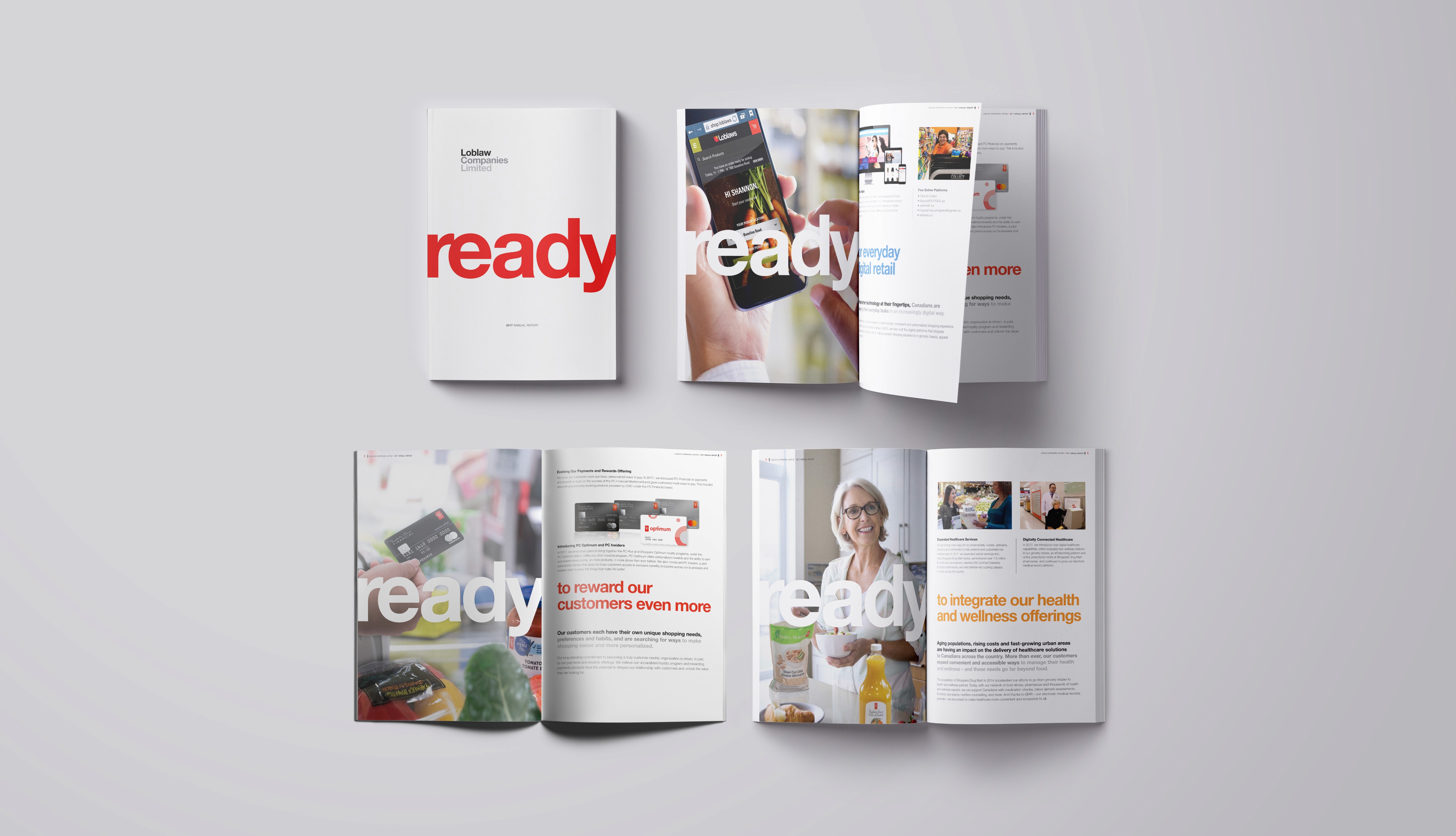 cover and first 3 spreads of the annual report