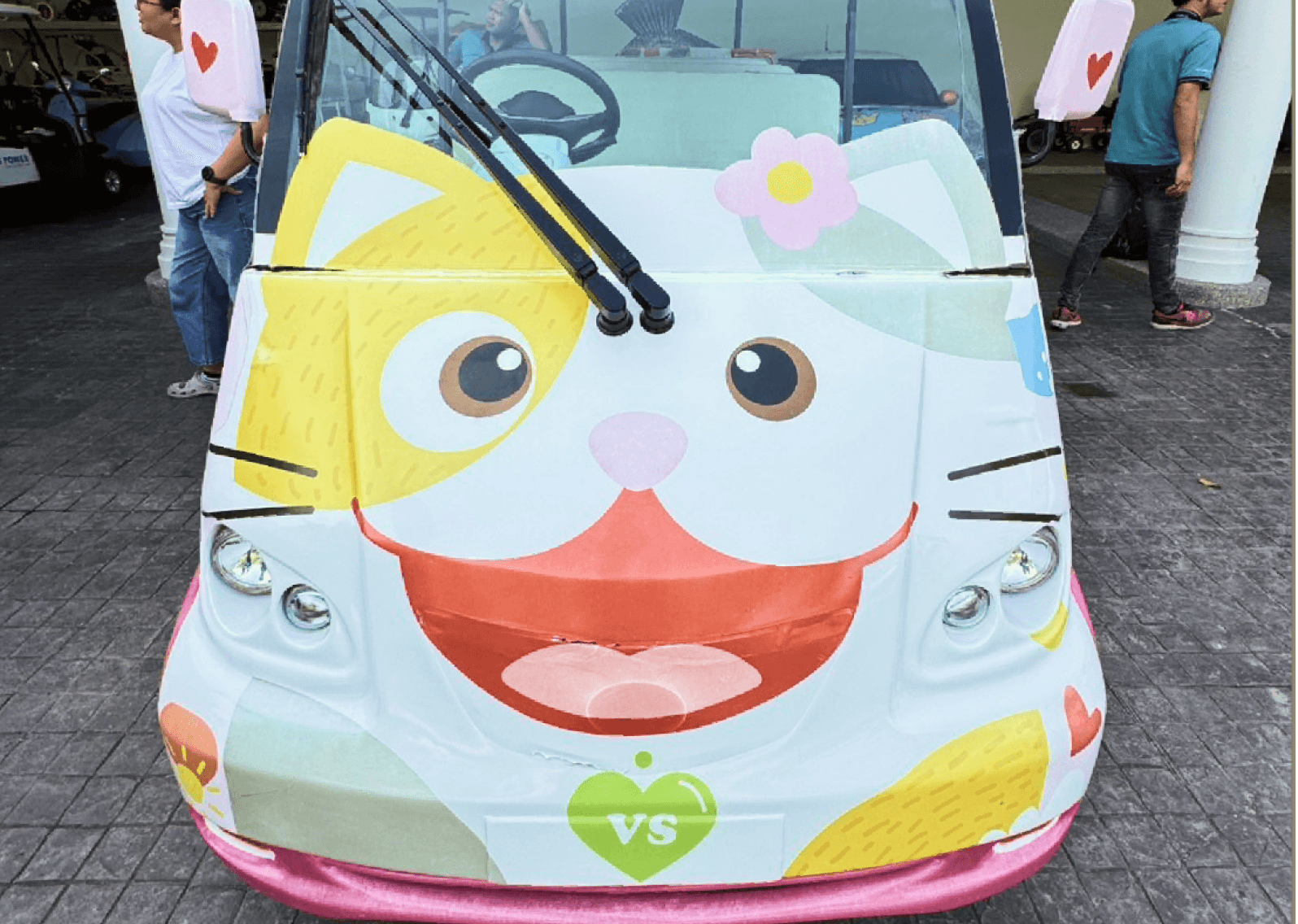 พิมพ์ติดตั้งสติกเกอร์ติดรถกอล์ฟลายแมว สีสดใส