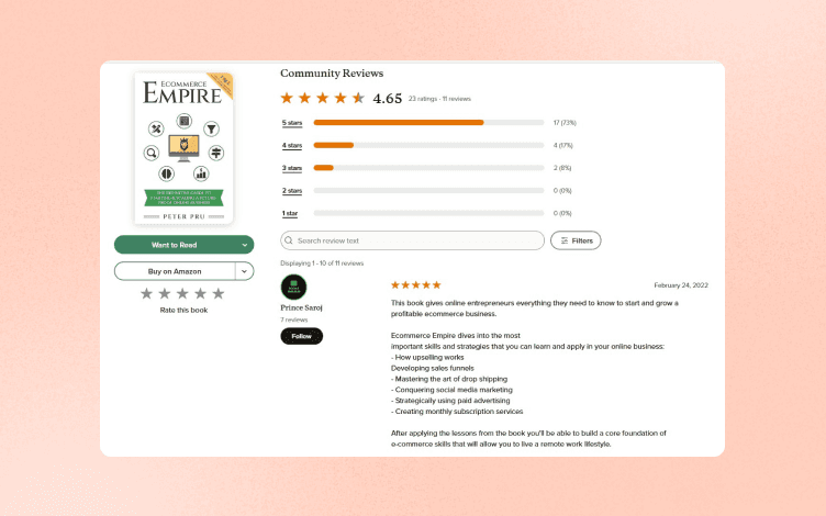Goodreads community review
