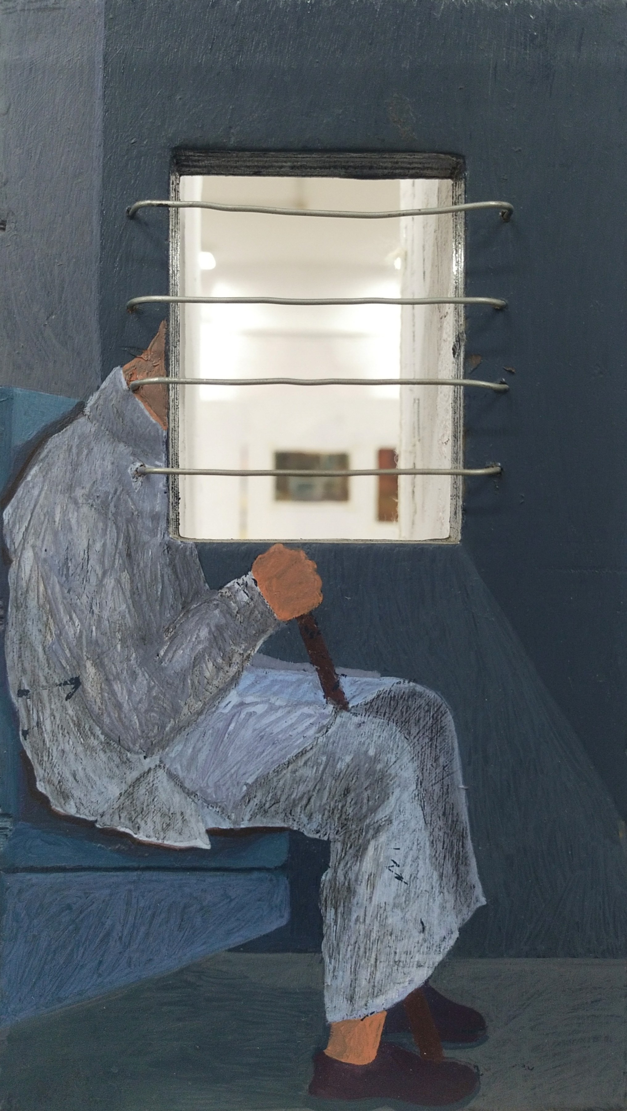 herd of sheep on road painting