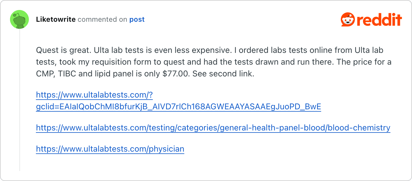 Post on Reddit