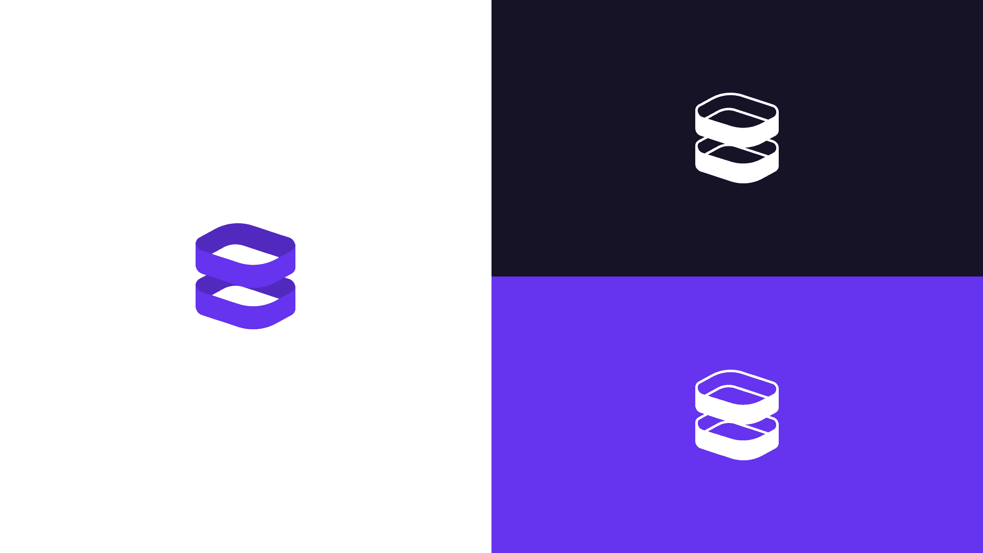 The new Evervault logo on white, dark and coloured backgrounds