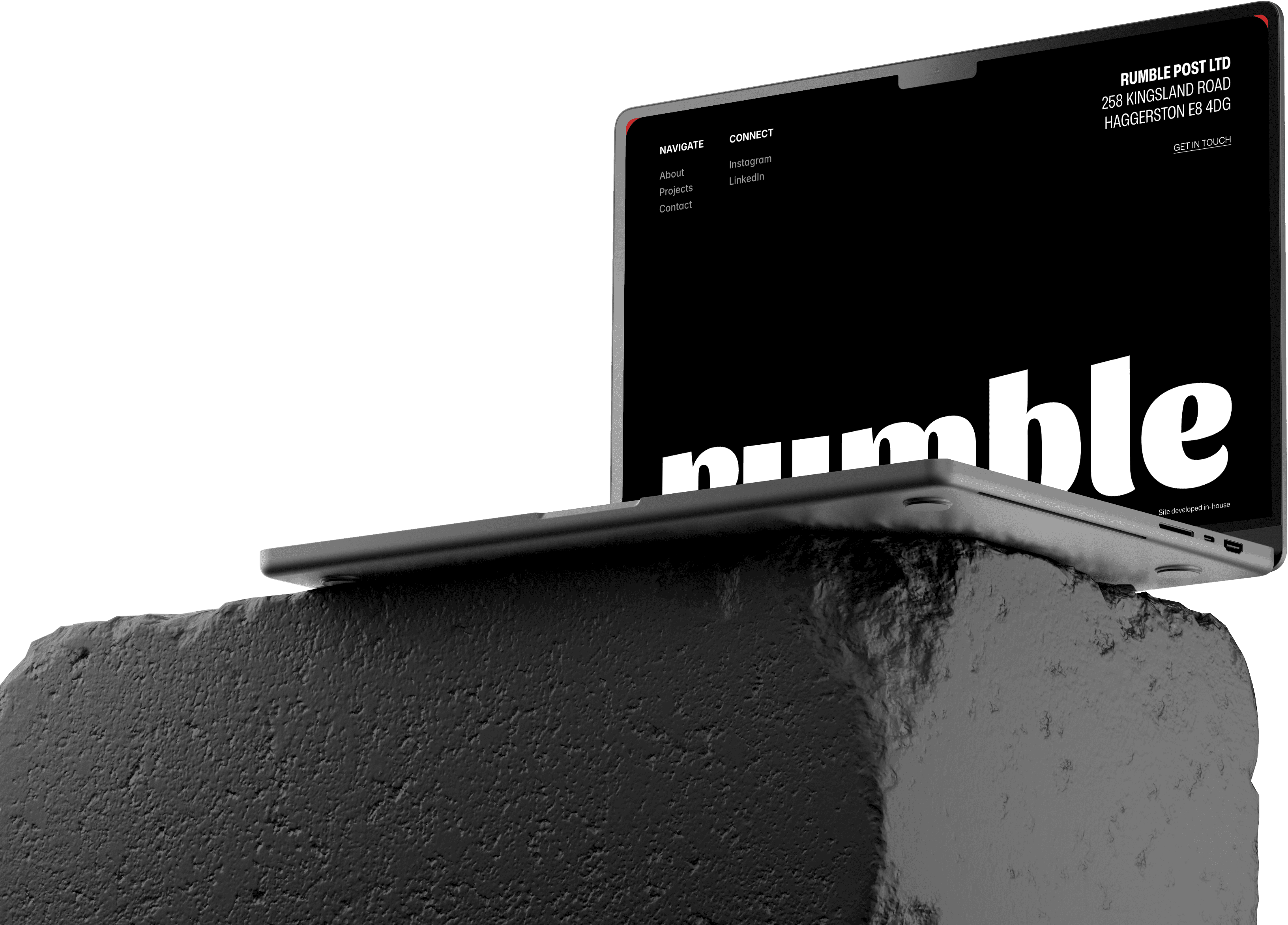Fullscreen footer delivering a striking finish to the user experience.