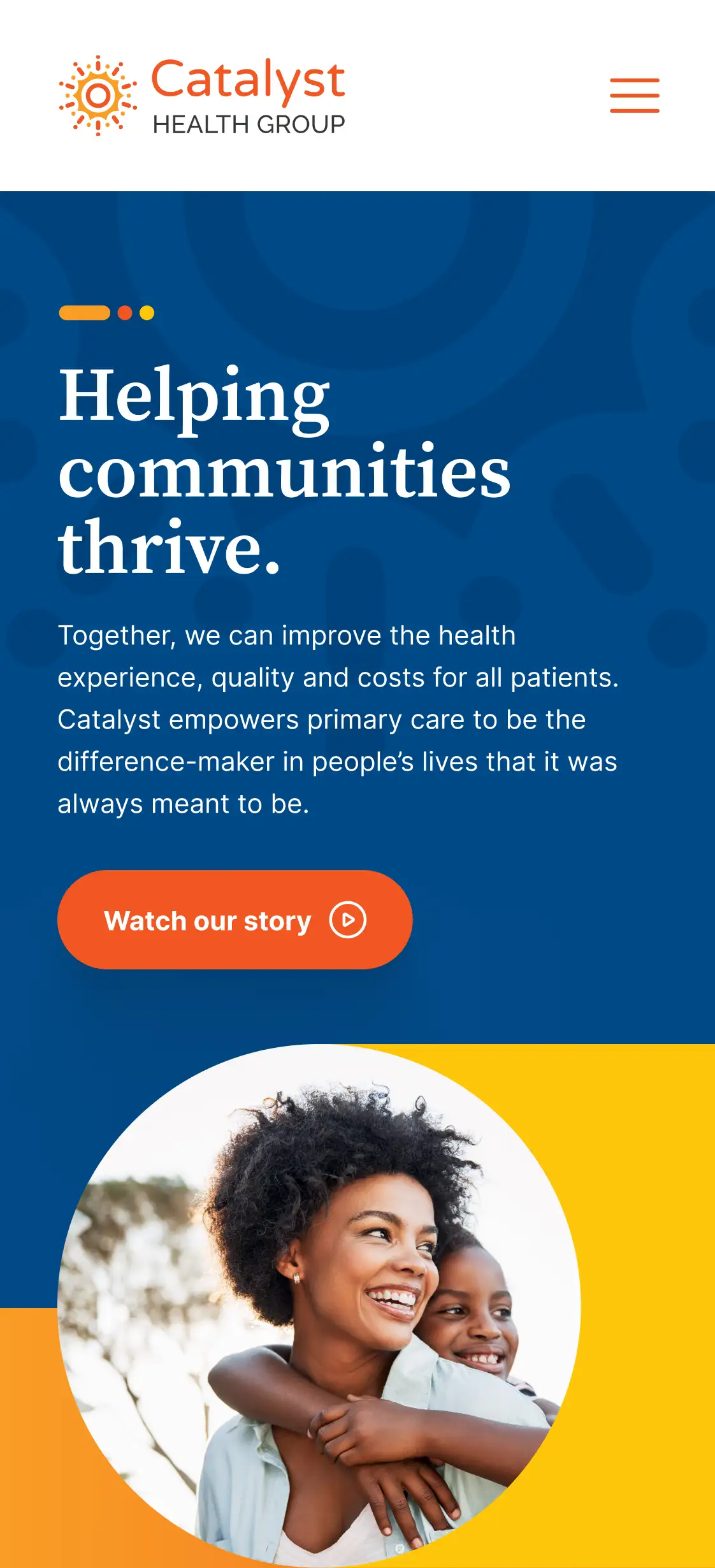 Catalyst Health Group mobile responsive design – homepage