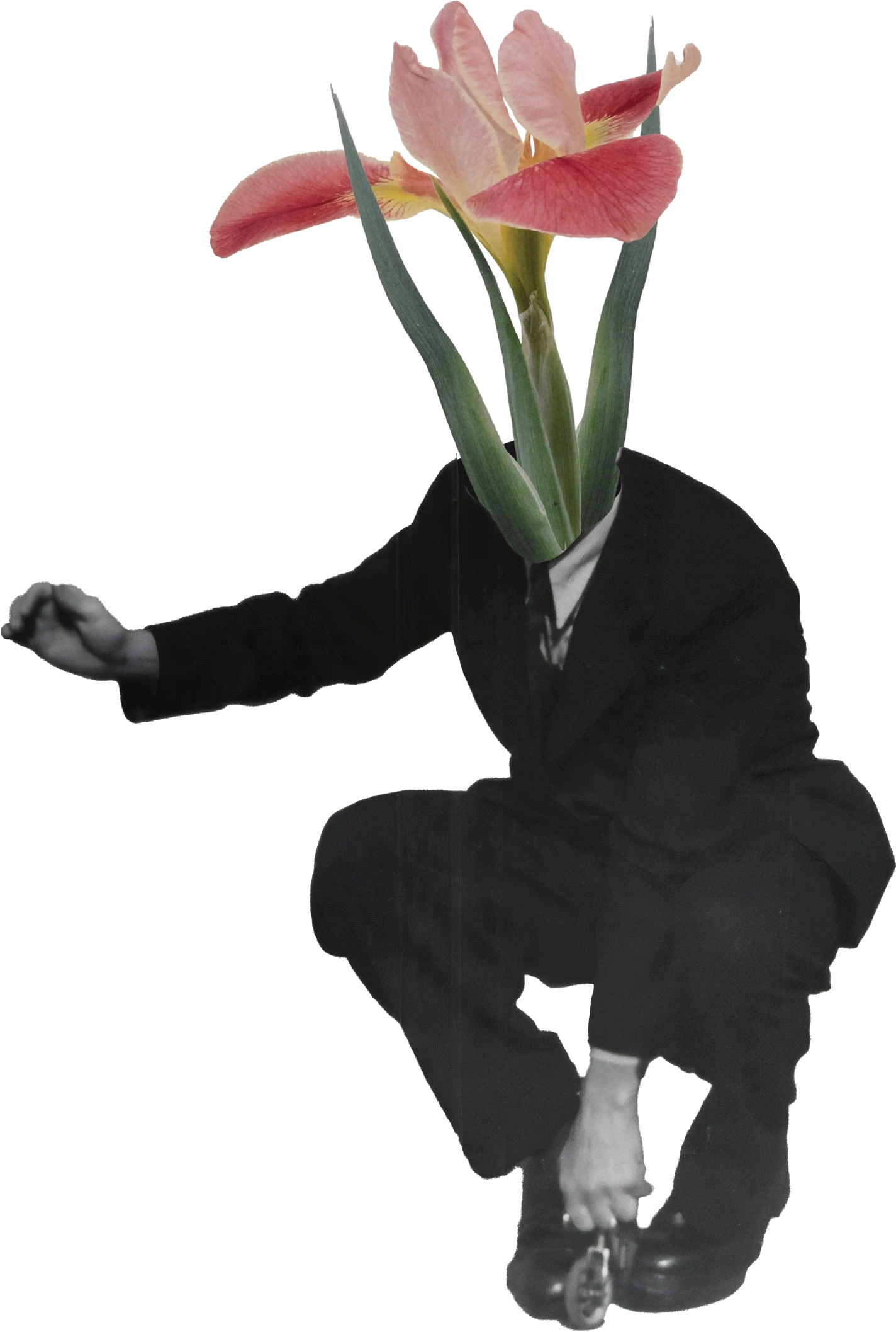 A small medieval style dog with a green hat and a purple cape.