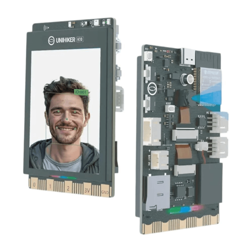 UNIHIKER K10 using its camera to perform real-time face recognition.