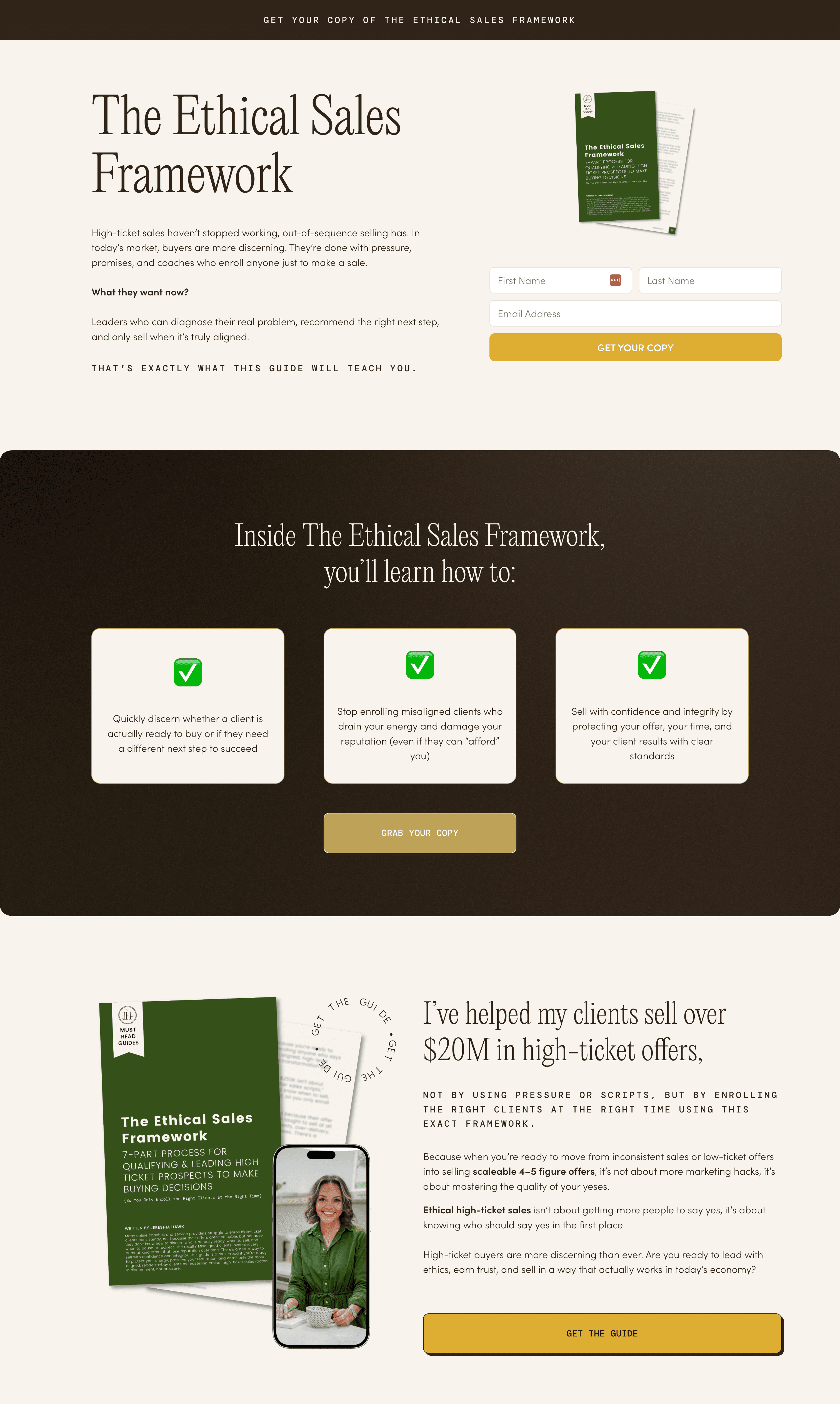 Squarespace opt in page for Jereshia Hawk
