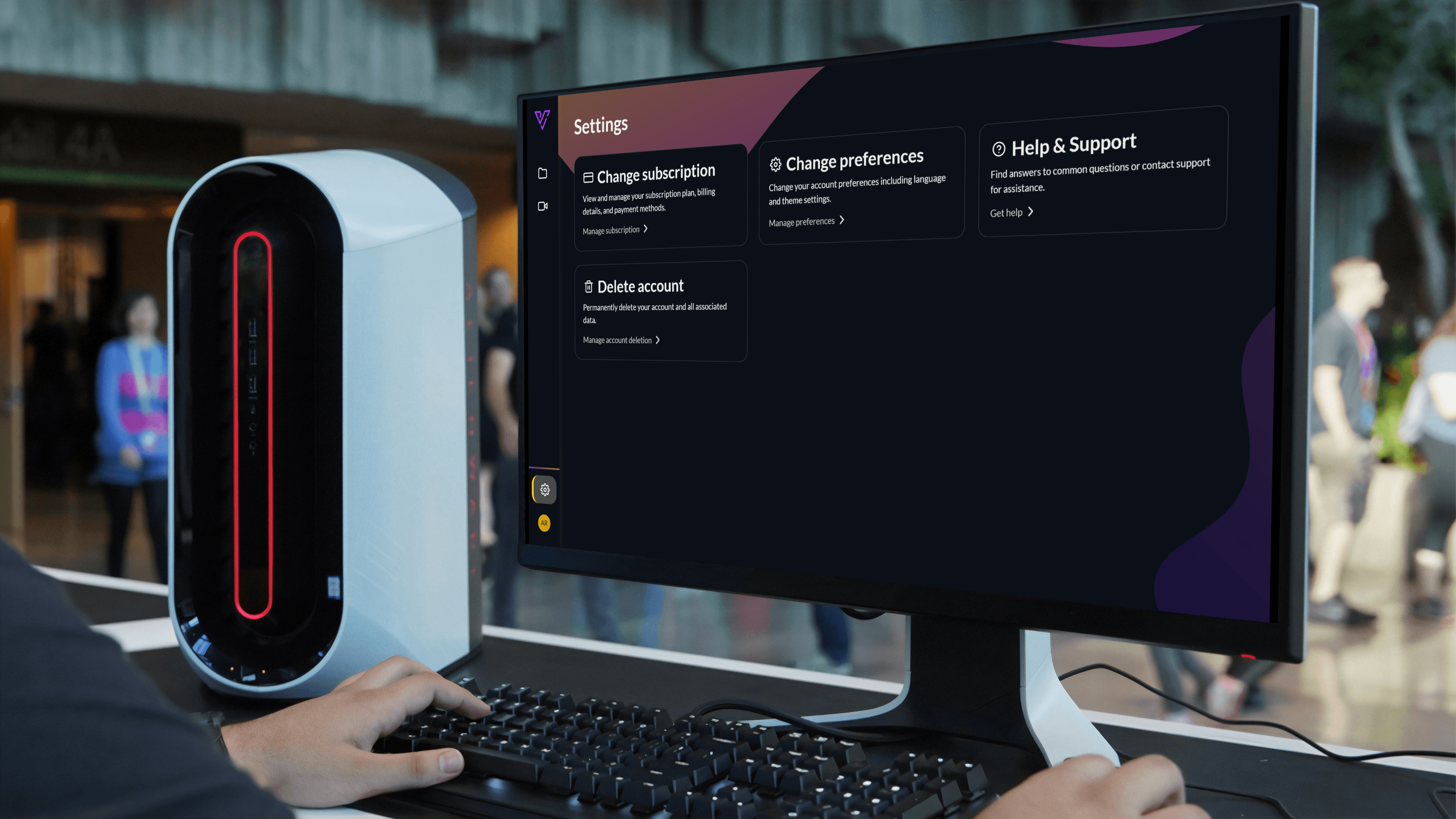 Vaultora on a desktop
