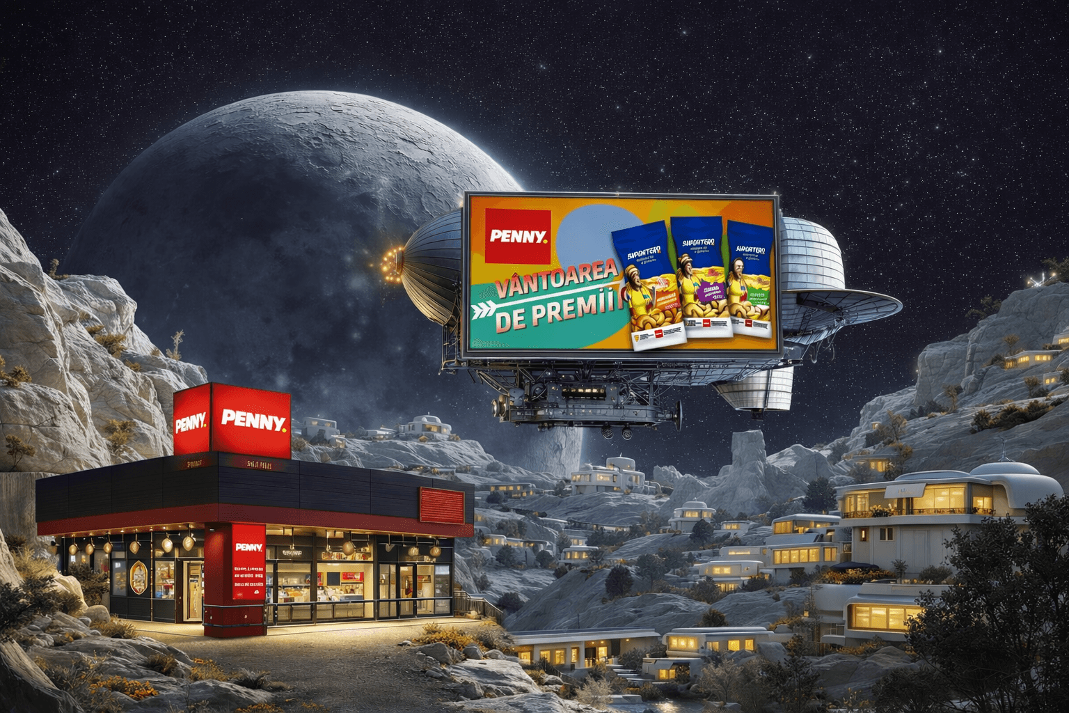 Supermarket PENNY cu semnalizare pentru activarea AR Treasure Hunt