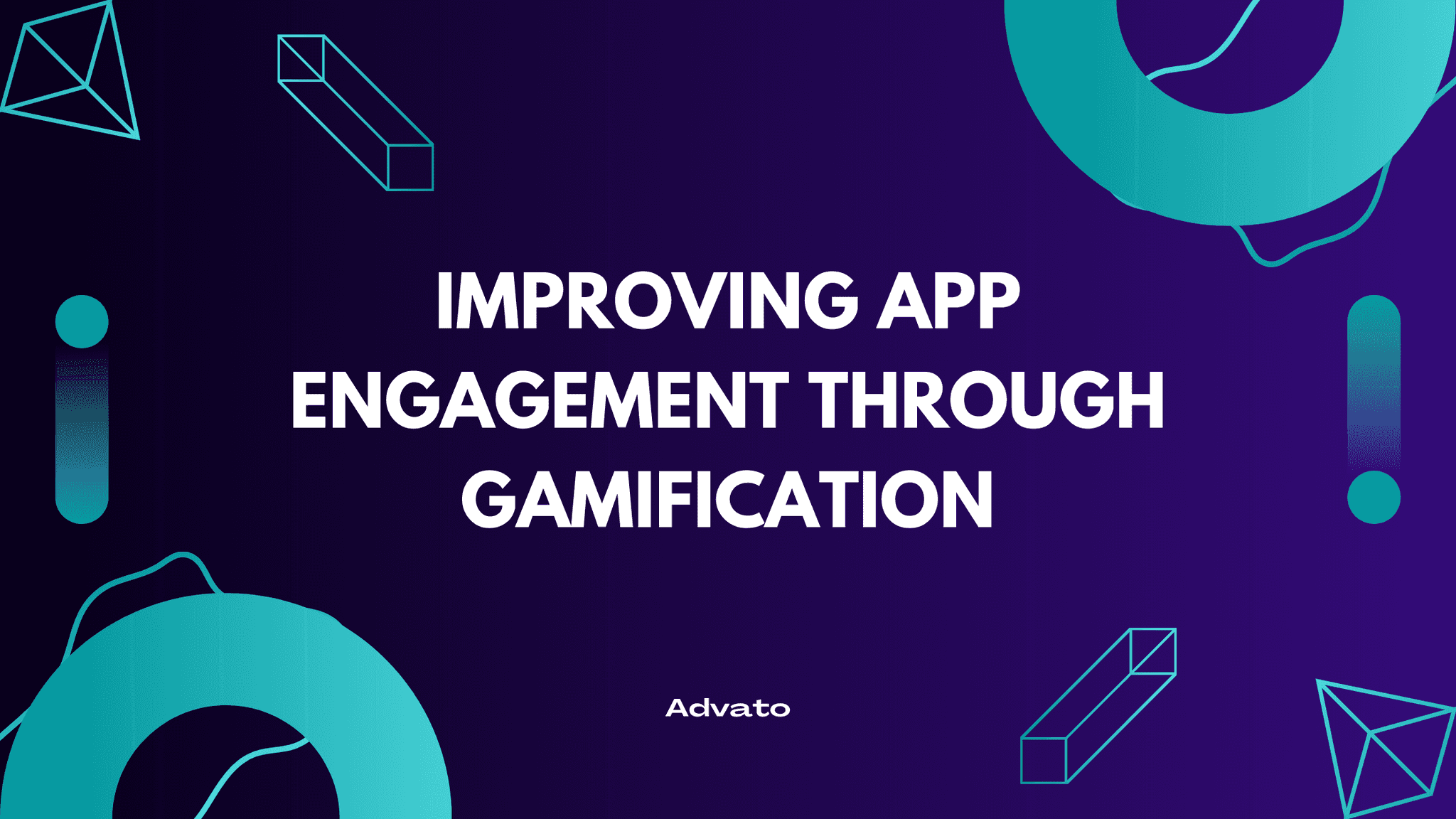 image with purple background and white text that says "Improving App Engagement Through Gamification"