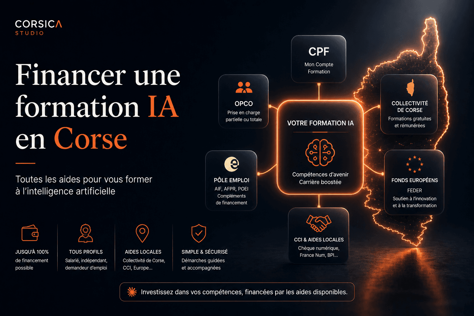 Financer une formation IA en Corse : OPCO, CPF, Chèque CCI