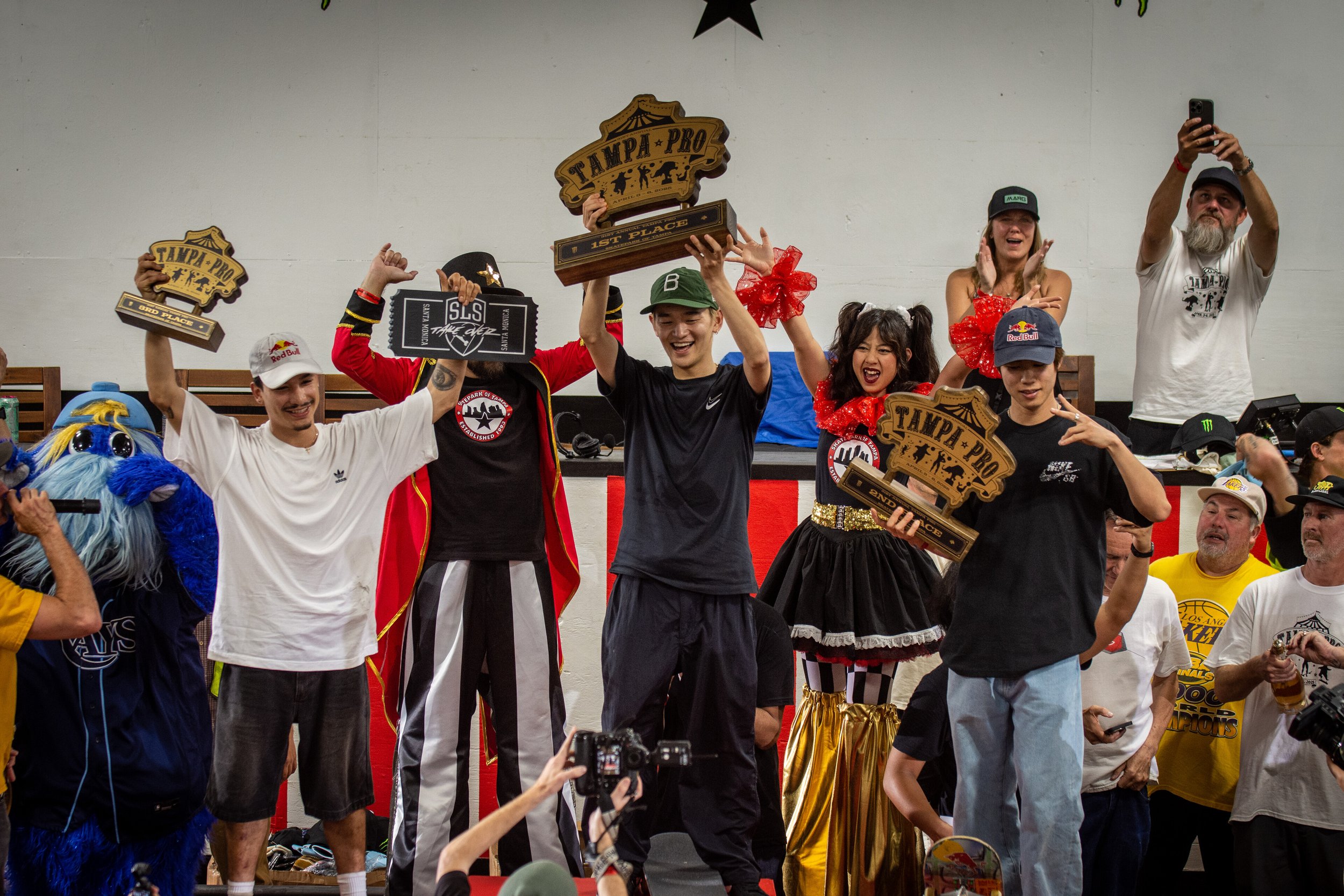 Yuto Horigome wins a trophy in Tokyo, Japan