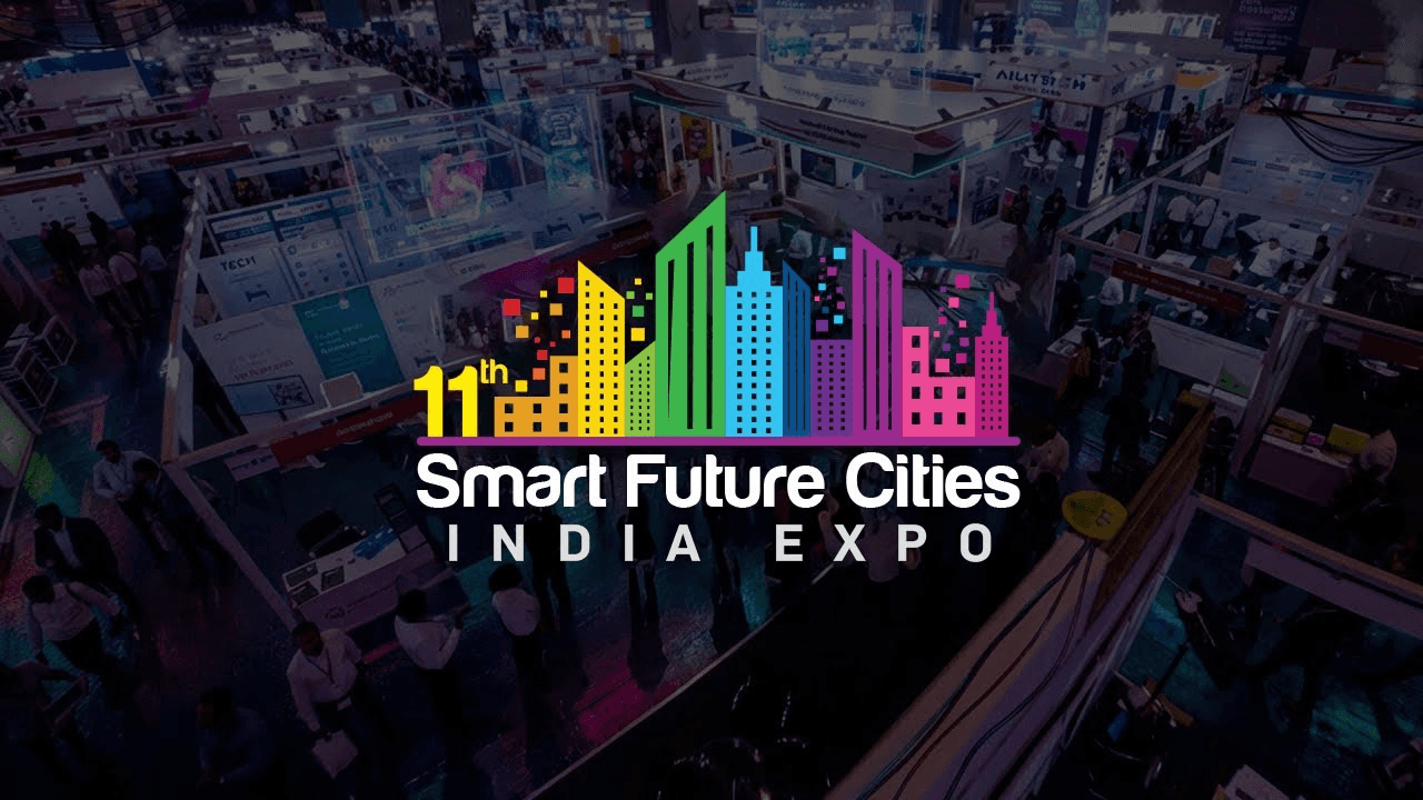 Smart Cities India Expo 2026 at Bharat Mandapam New Delhi showing professionals networking across smart mobility, IoT, and urban technology exhibition booths.
