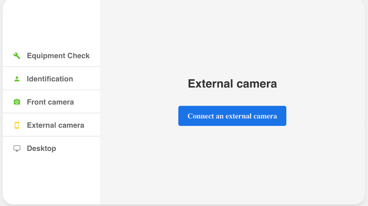 Connecting an external camera — screenshot 11
