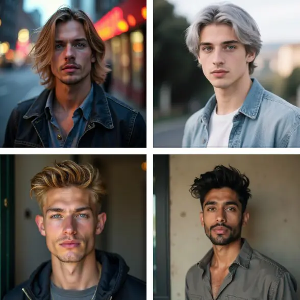 Various AI men generated by AI boy generator