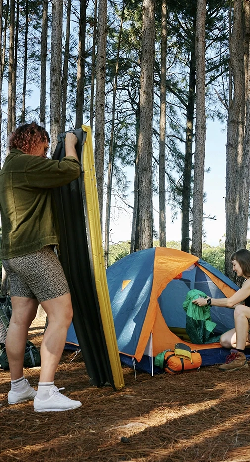 Matelas de camping jaune