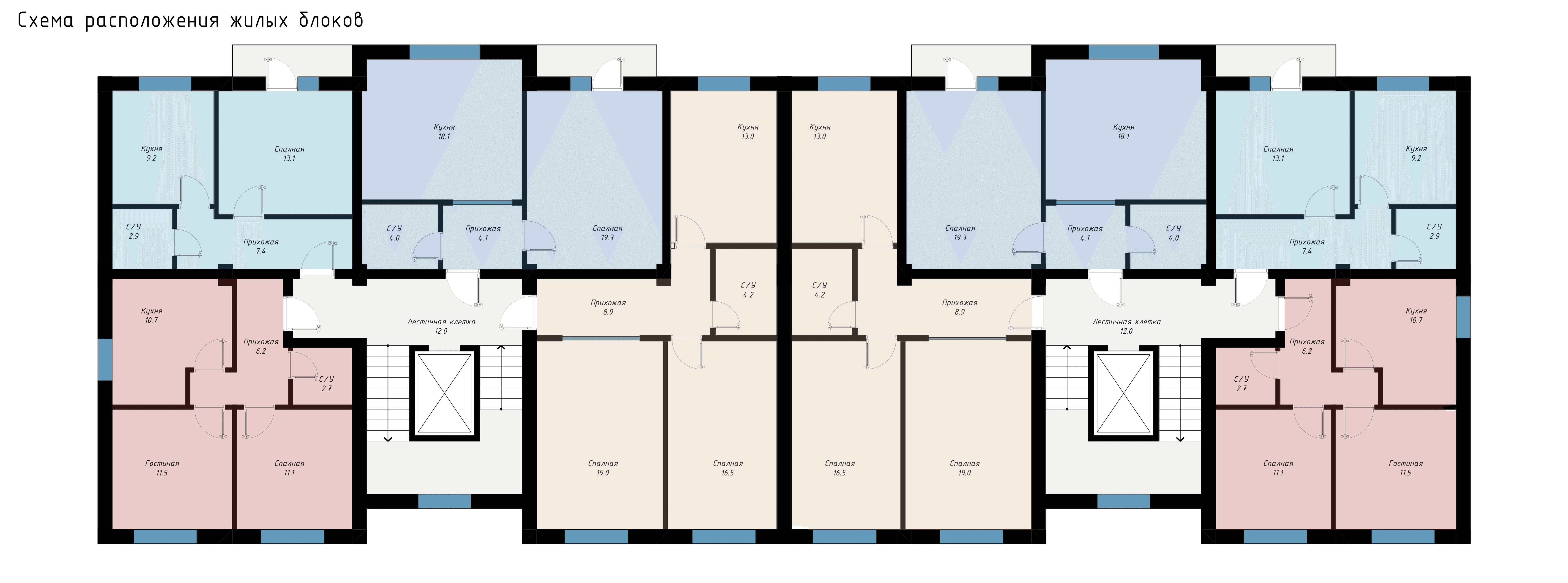 Архитектурный план жилого комплекса Intizor