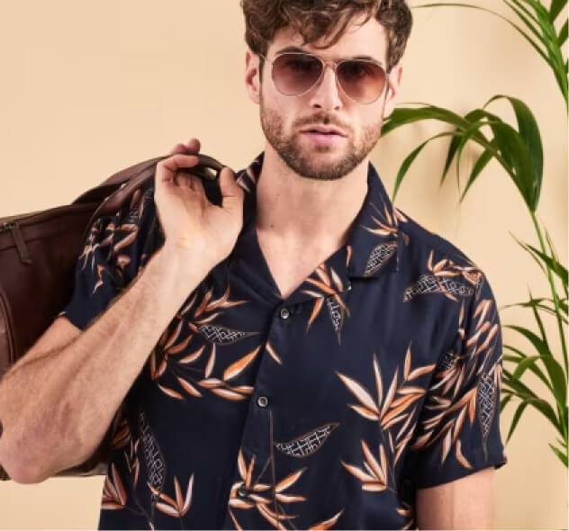 Male model wearing summer outfit