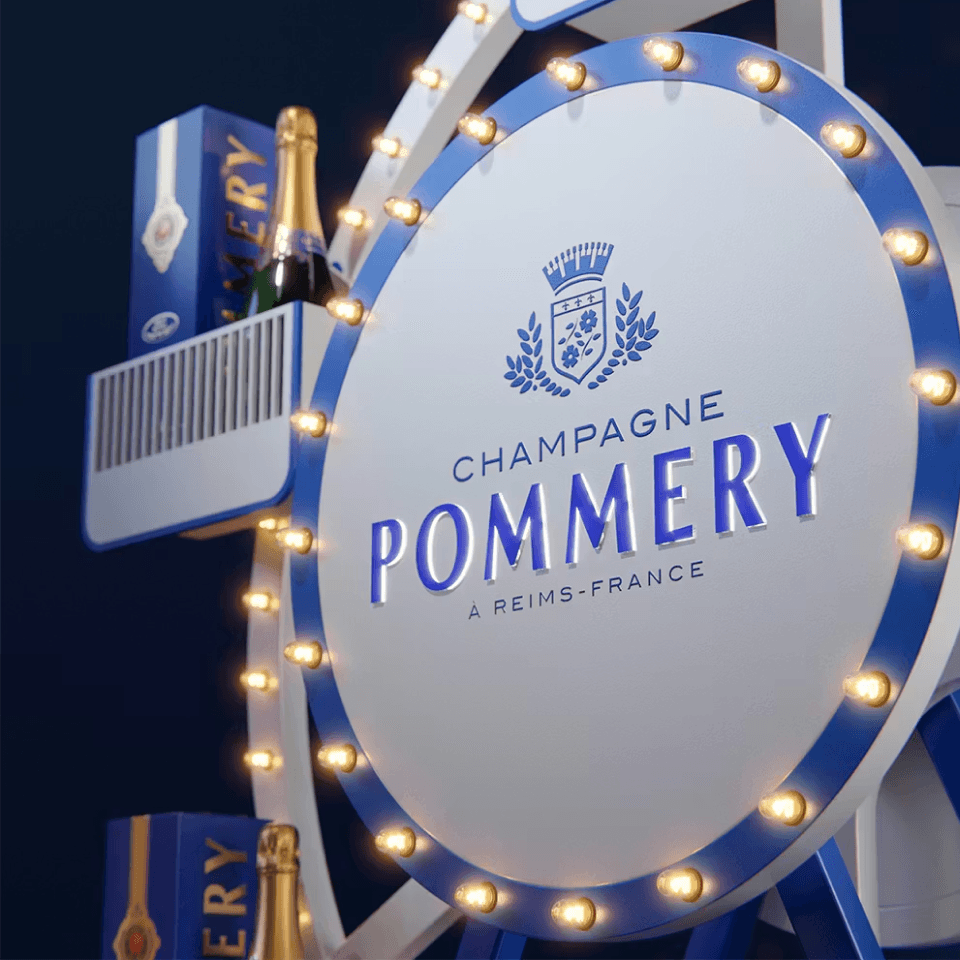 Vranken-Pommery detailed view – Pommery logo on the Ferris wheel