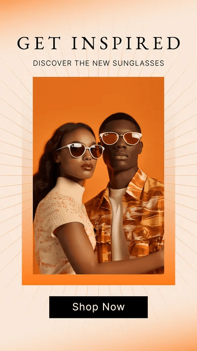 Minimal Orange Fashion Sunglasses Promotion Instagram Story Template