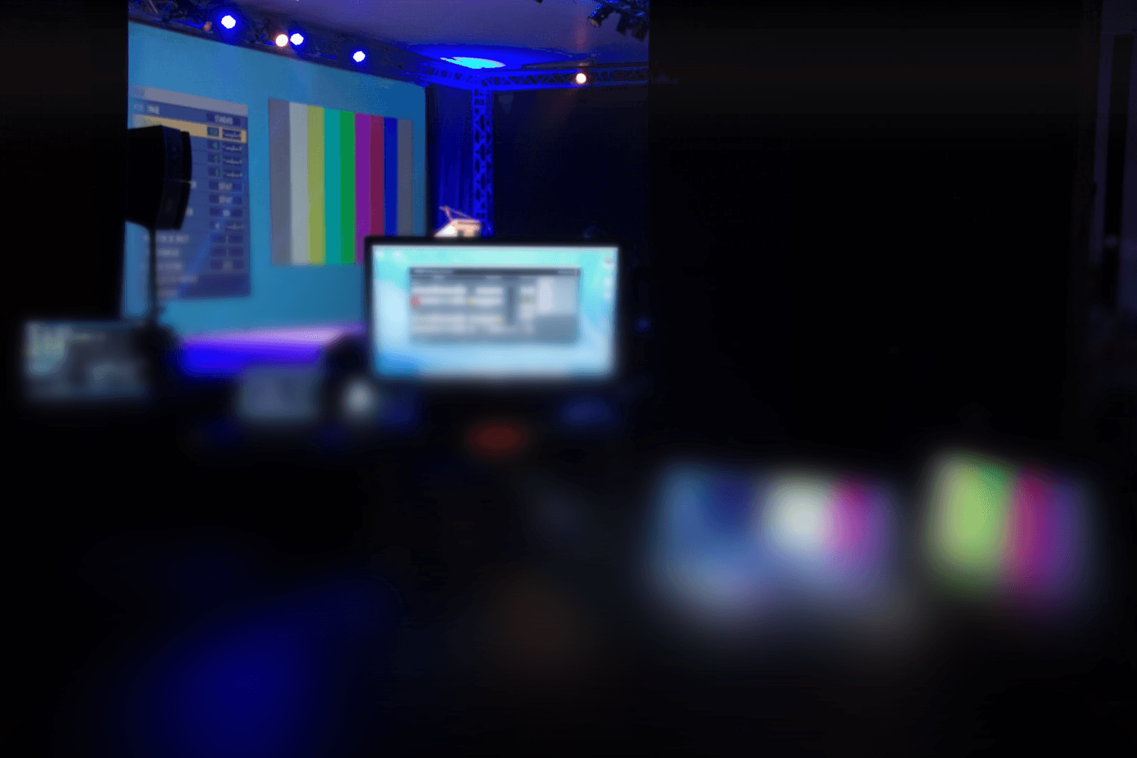 A large frame where the live broadcast takes place