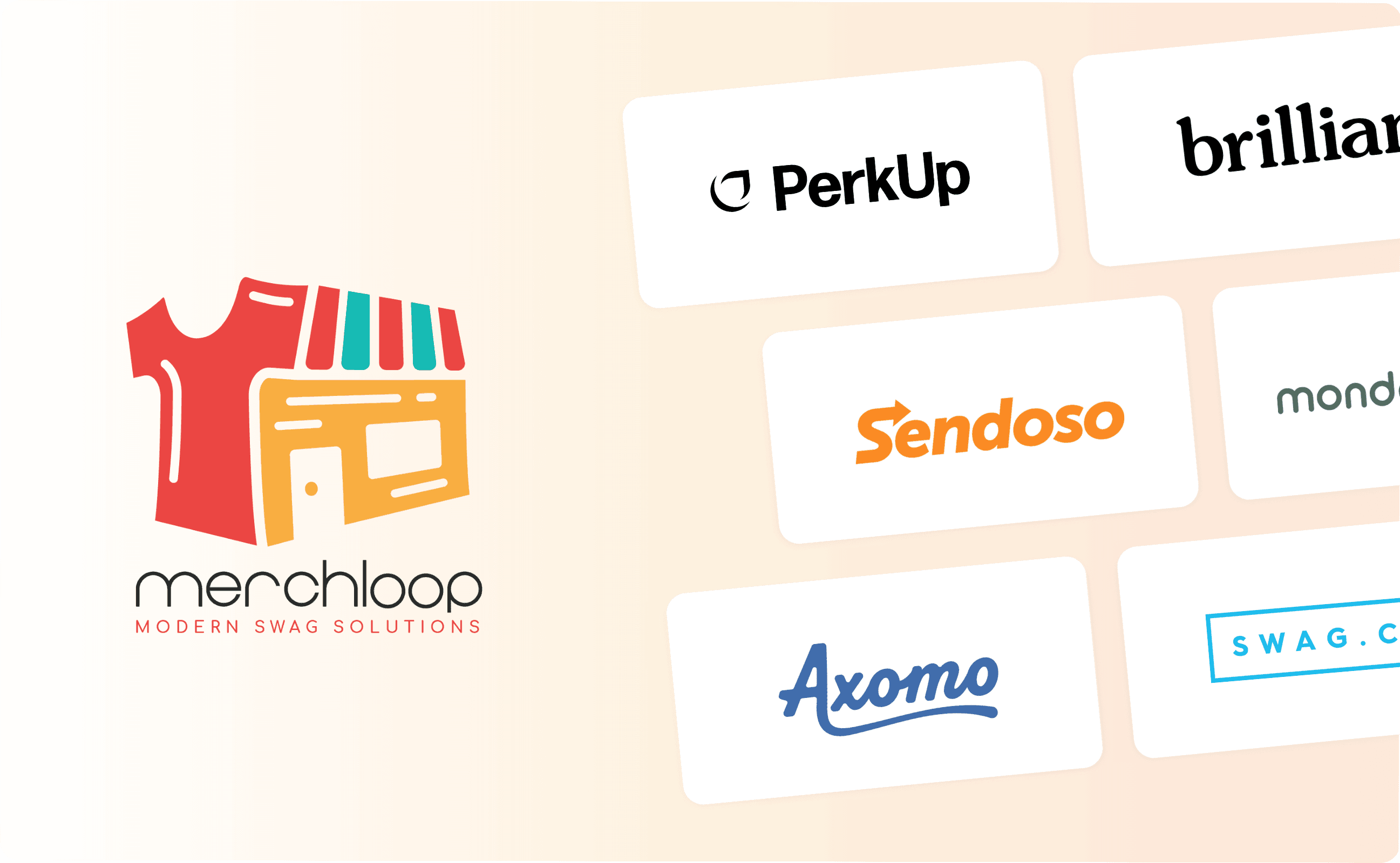 Merchloop alternatives including PerkUp, brilliant, Sendoso, Monday Merch, Axomo, and Swag.com