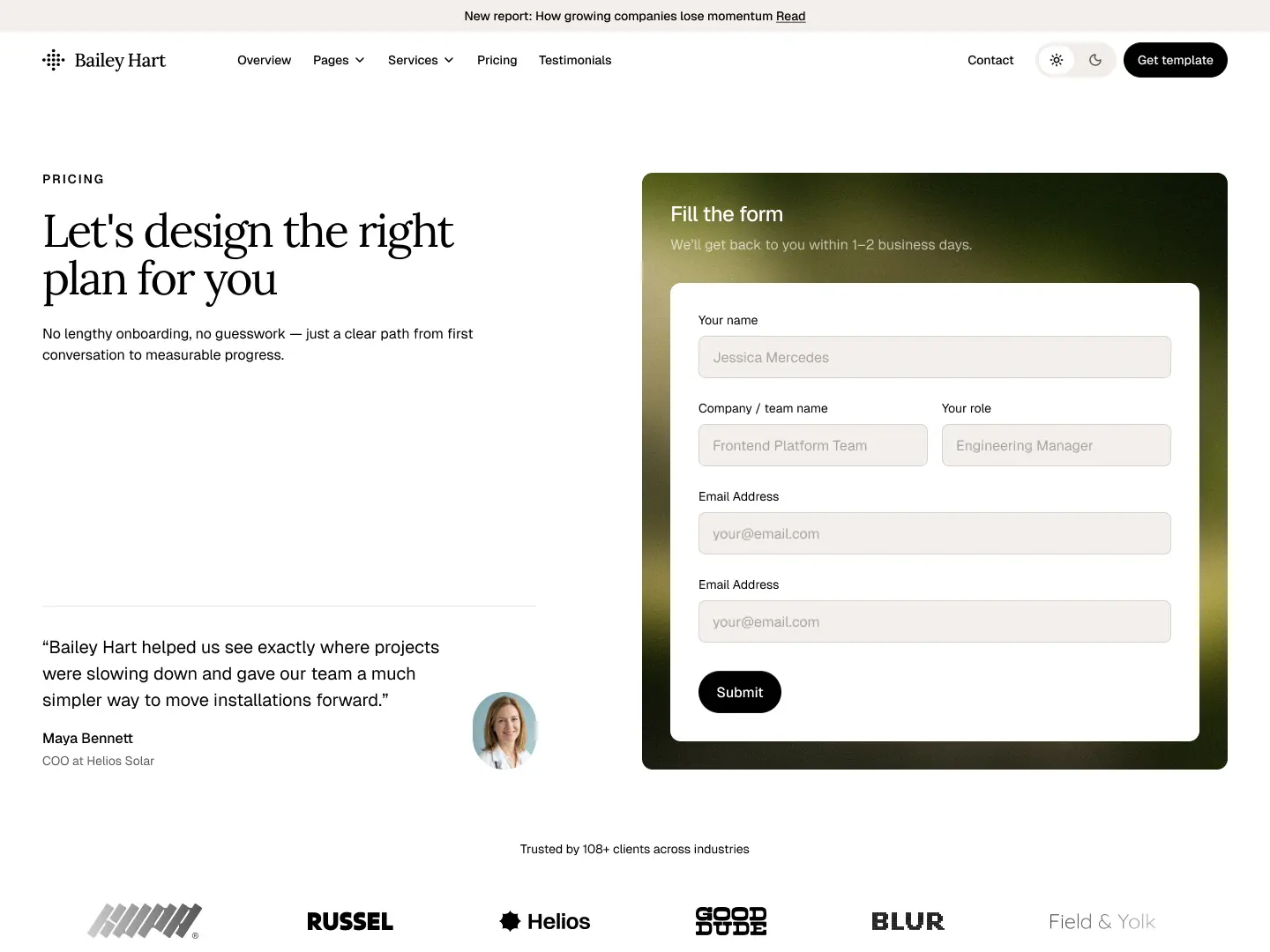 Home A page layout preview