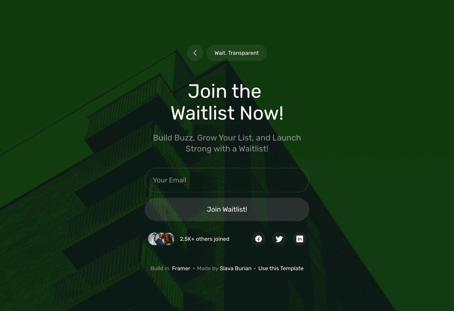 Wait - Waitlist Framer Templates