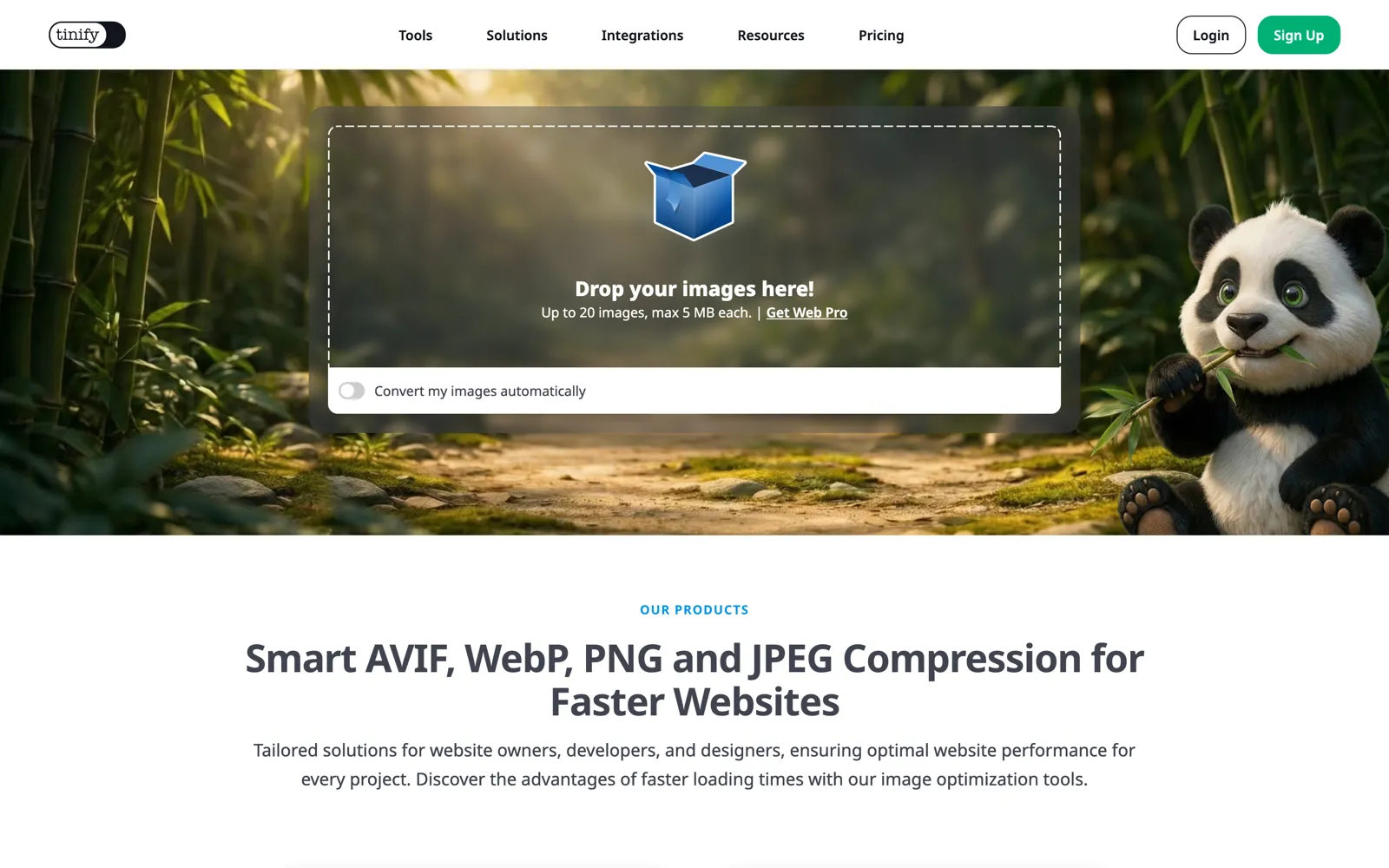 TinyPNG web image compressor