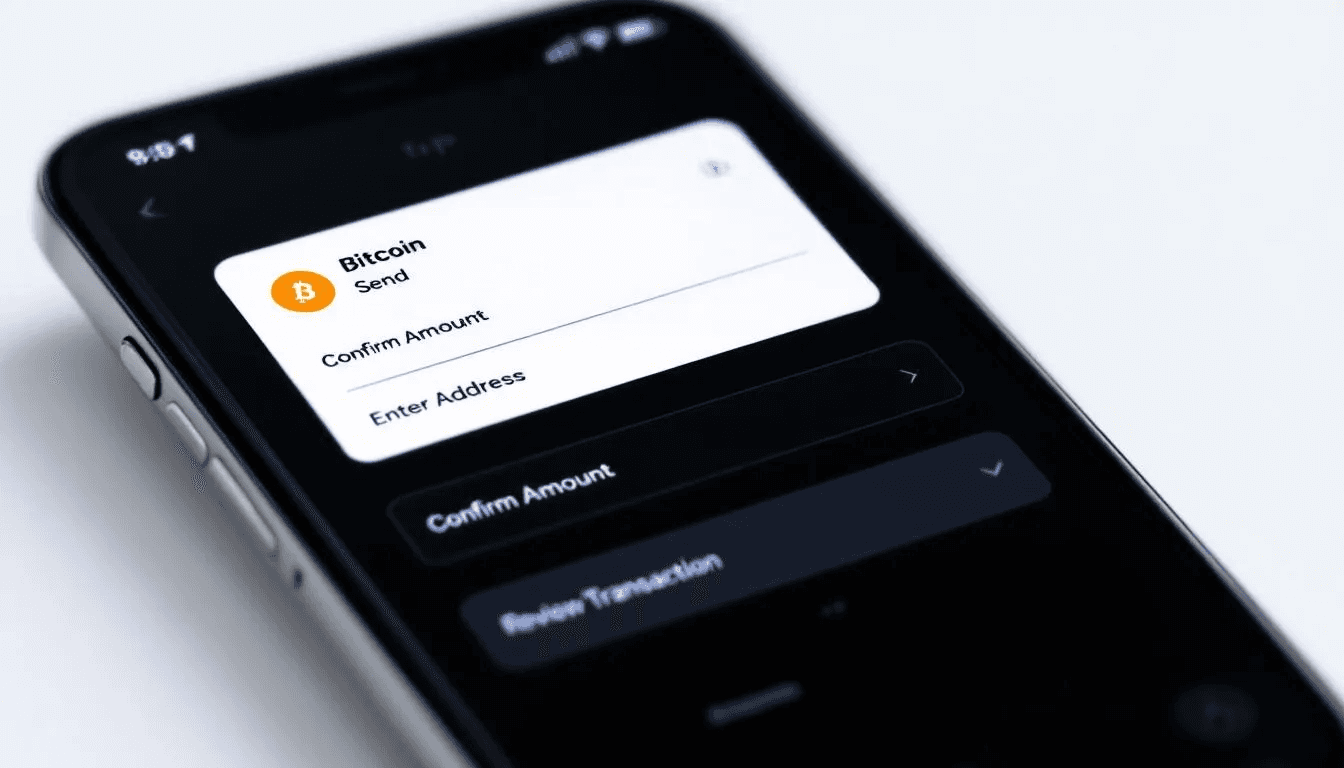 The image depicts a mobile phone screen showcasing a step-by-step bitcoin tipping process, highlighting options to accept bitcoin payments through a secure transaction method. It features a QR code for easy scanning, allowing users to receive tips directly to their bitcoin wallet while emphasizing the benefits of using cryptocurrency for online tipping.