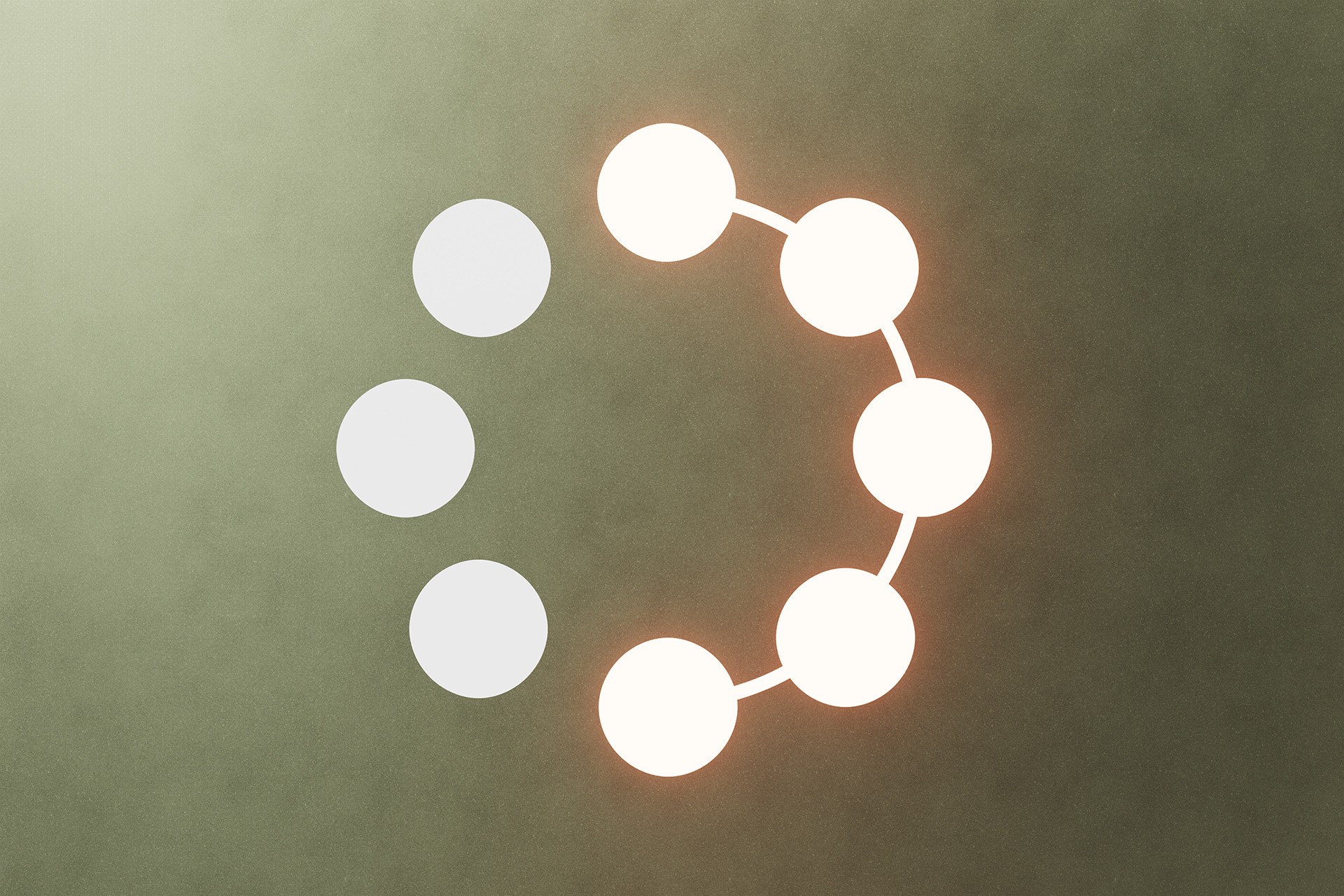 A circular collection of glowing connected circles showing Imprint's Installment Plans