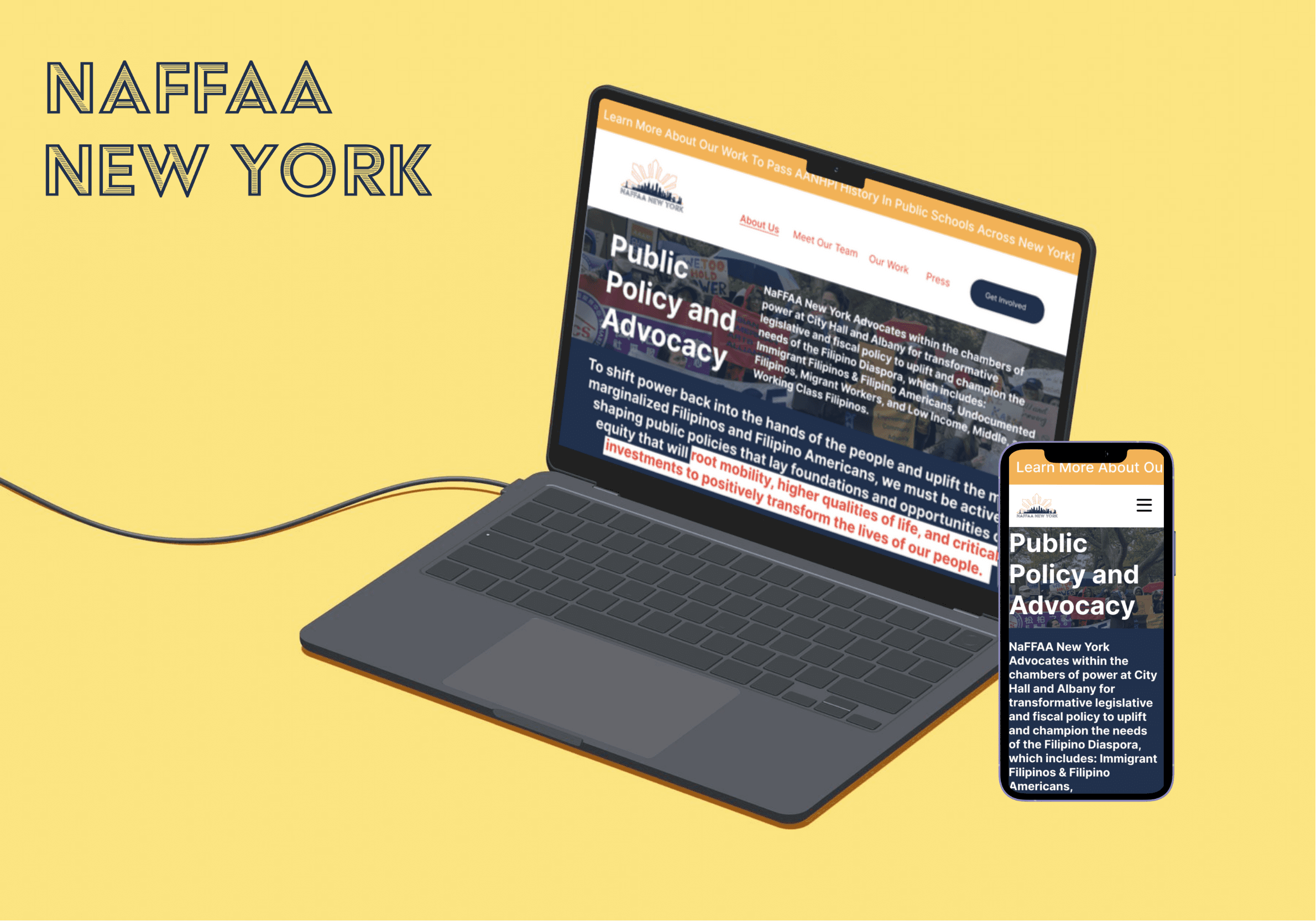 NaFFAA-NY Website: Centralizing the Brand's Mission and Community Outreach