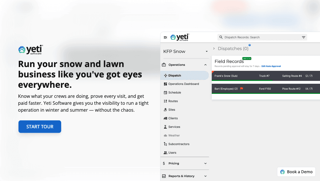 Yeti Software self guided demo screen