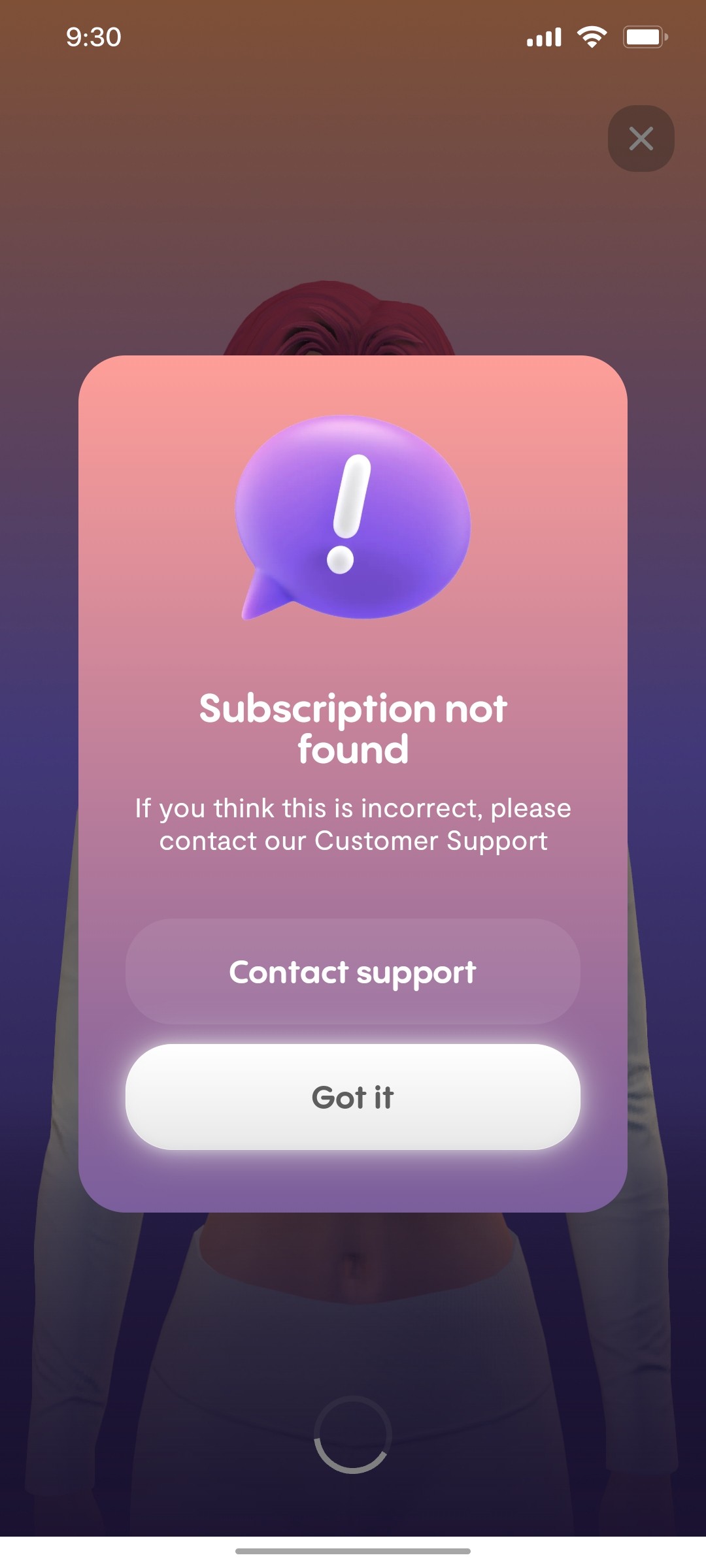 Replika Subscription Not Found  screen
