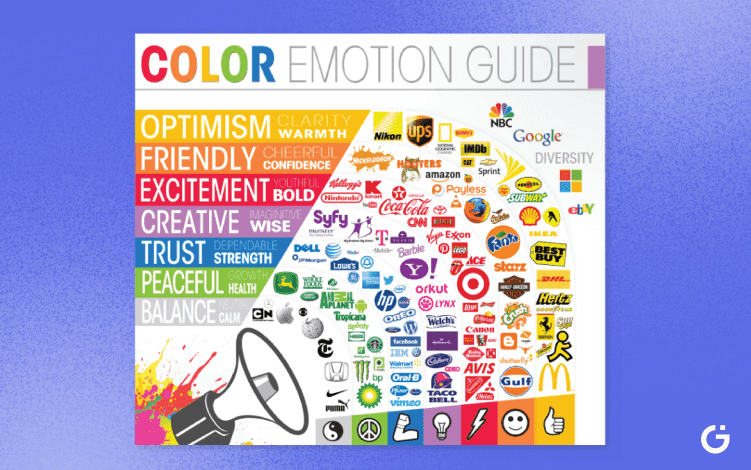 Colour emotion guide with company logos